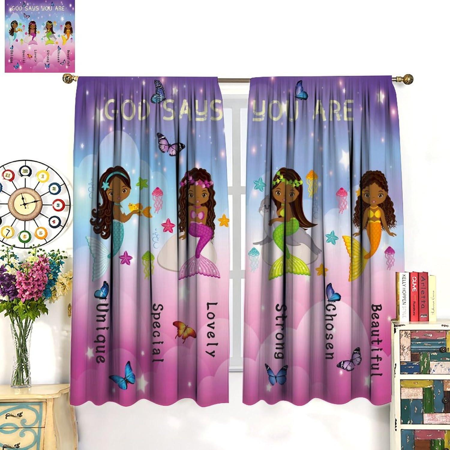 Cortinas LOMADIA 2 Paneles Opacas Niñas Afroamericanas