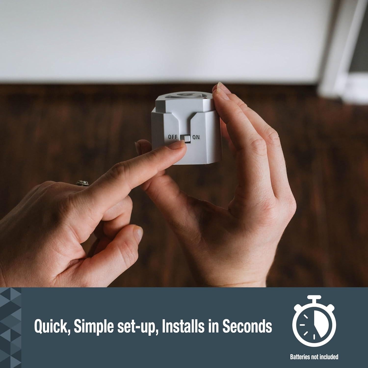 Alarma de Cuña de Puerta SABRE 120dB Inalámbrica Blanca