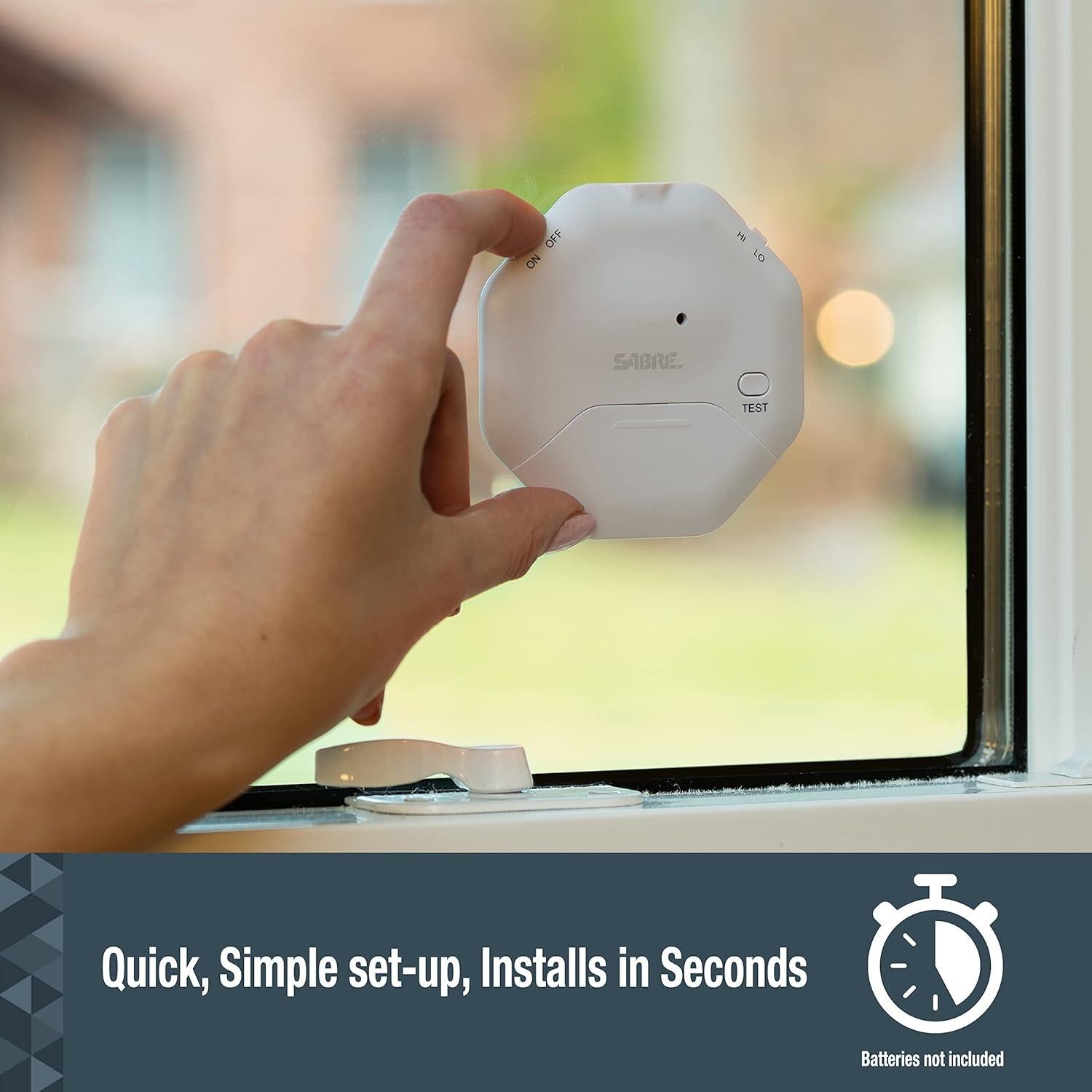 Alarma de Cuña de Puerta SABRE 120dB Inalámbrica Blanca