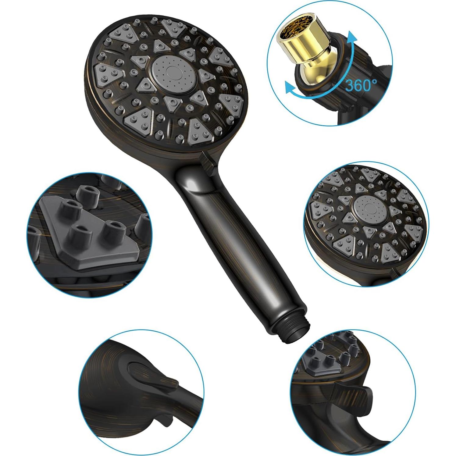 Cabezal de Ducha Diiwet 7 Configuraciones Alta Presión Bronce