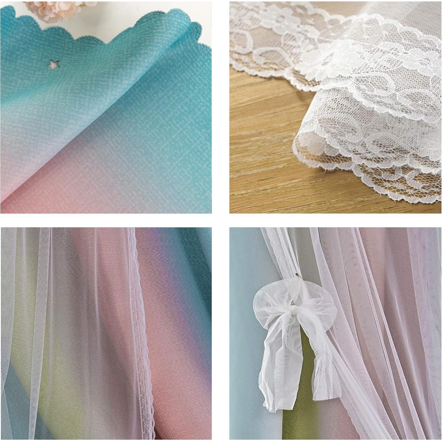 Cortinas Yancorp Arcoíris 52x84 Rosa Bebé y Azul