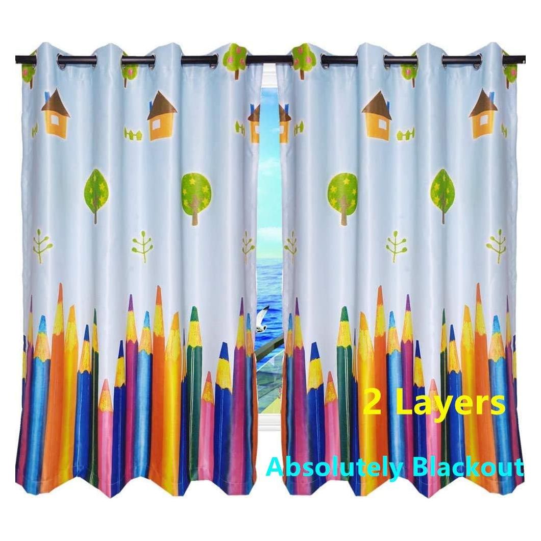 Cortinas Oscurecimiento MYRU 2 Paneles 99x160 cm Colorido