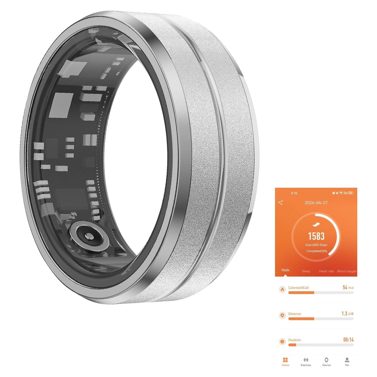 Anillo Inteligente GenXenon H01 Plata US7 - Monitoreo Salud 5ATM