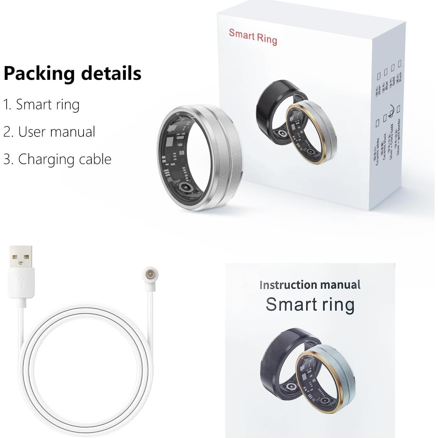 Anillo Inteligente GenXenon H01 Plata US7 - Monitoreo Salud 5ATM