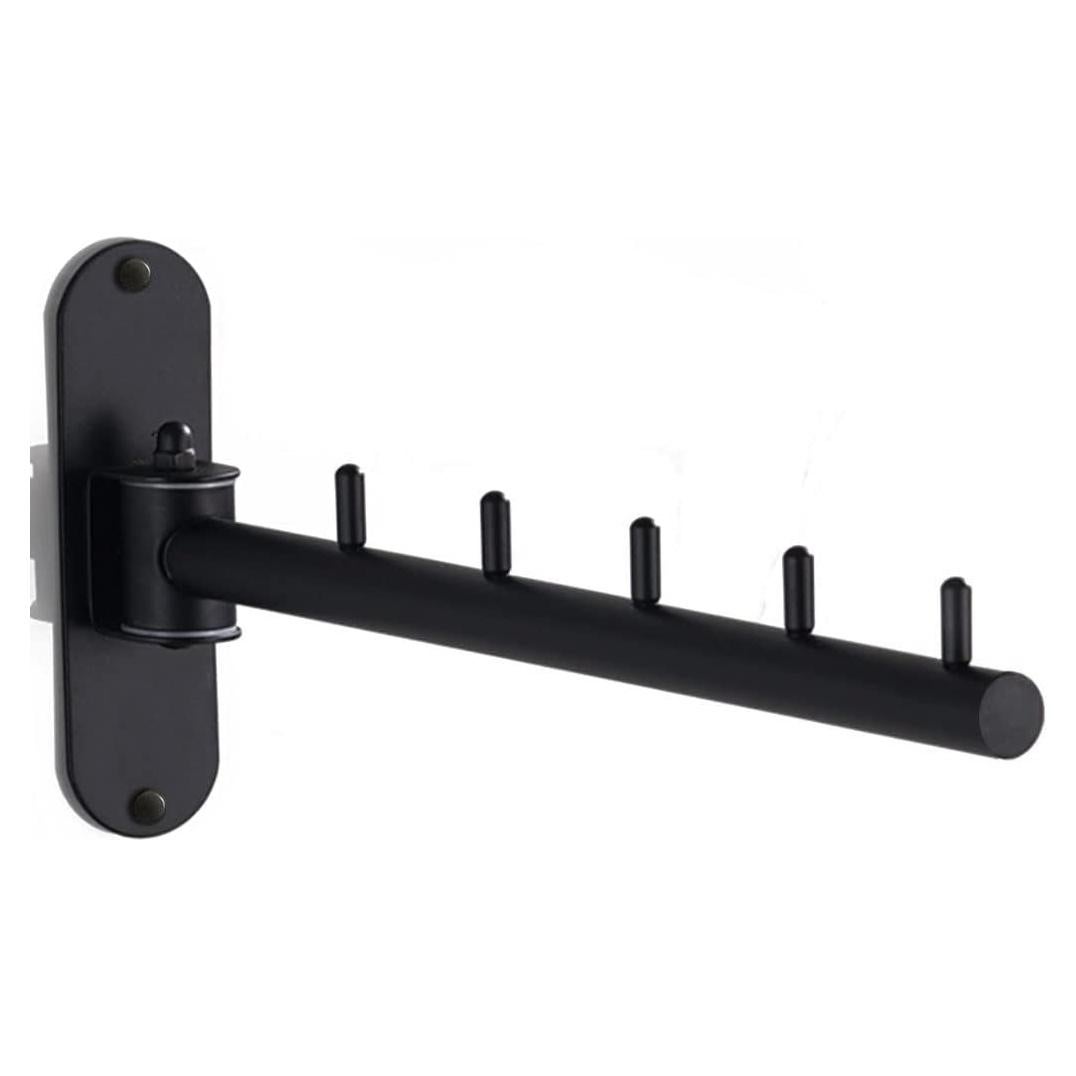 Perchero Plegable Votmores de Acero Inoxidable 5 Ganchos Negro