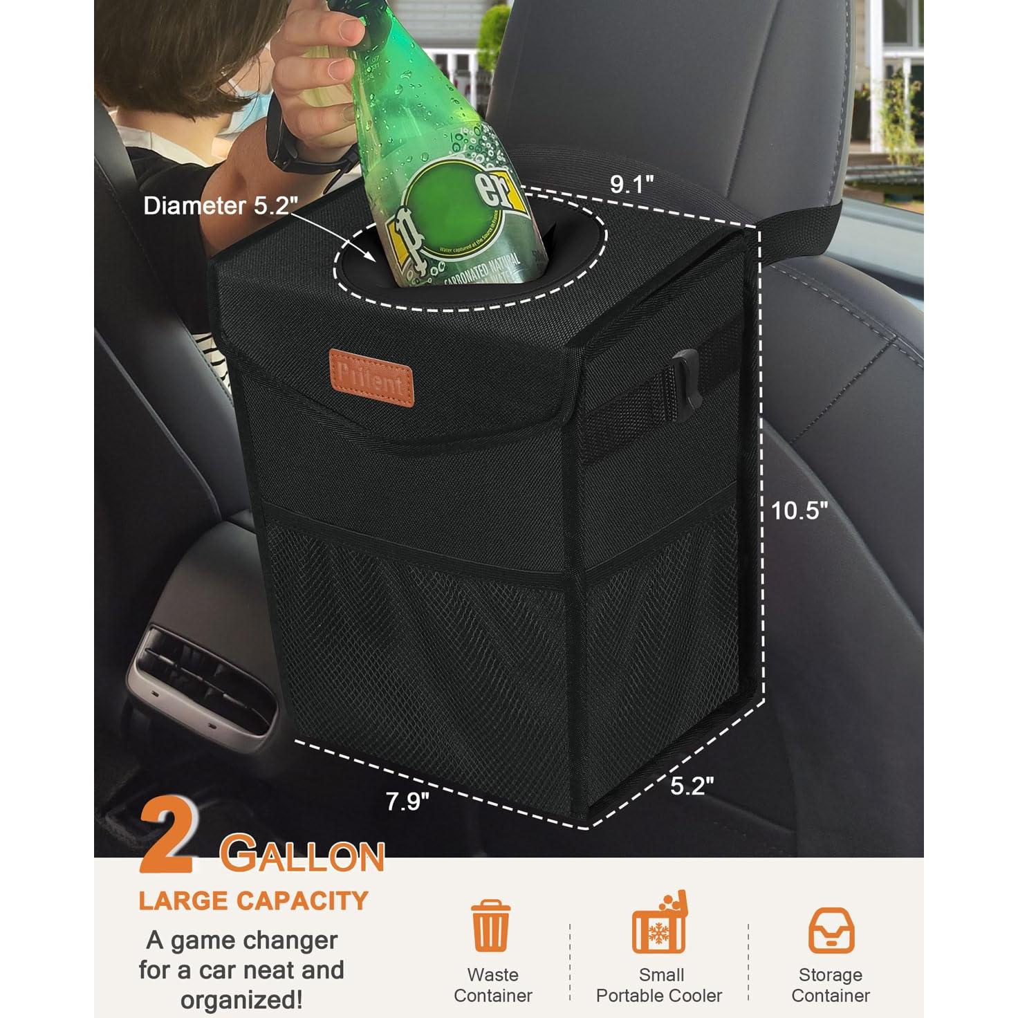 Basurero de Auto Pritent Trapezoidal 2 Galones Negro