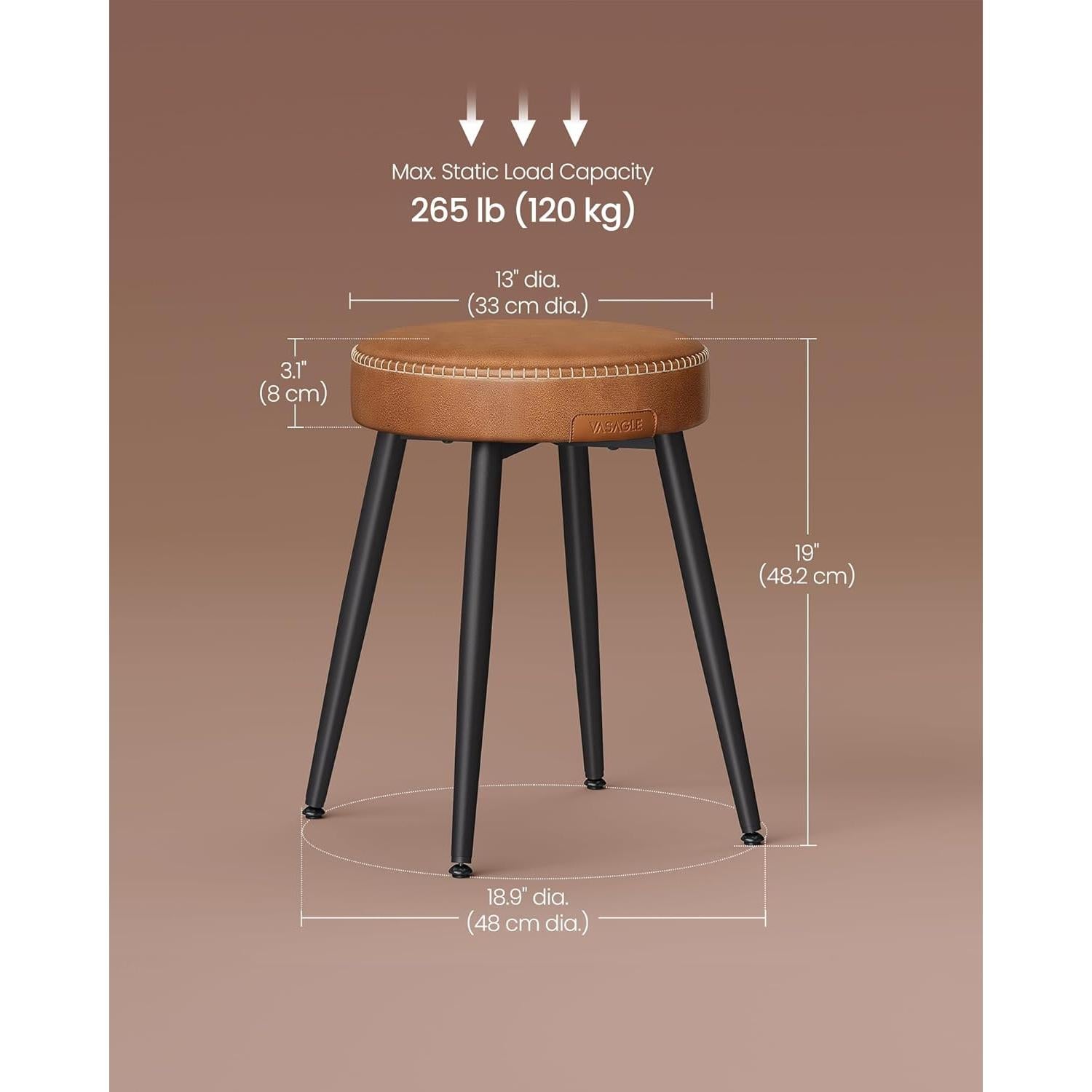 Juego de 2 Sillas de Comedor VASAGLE EKHO Cuero Sintético