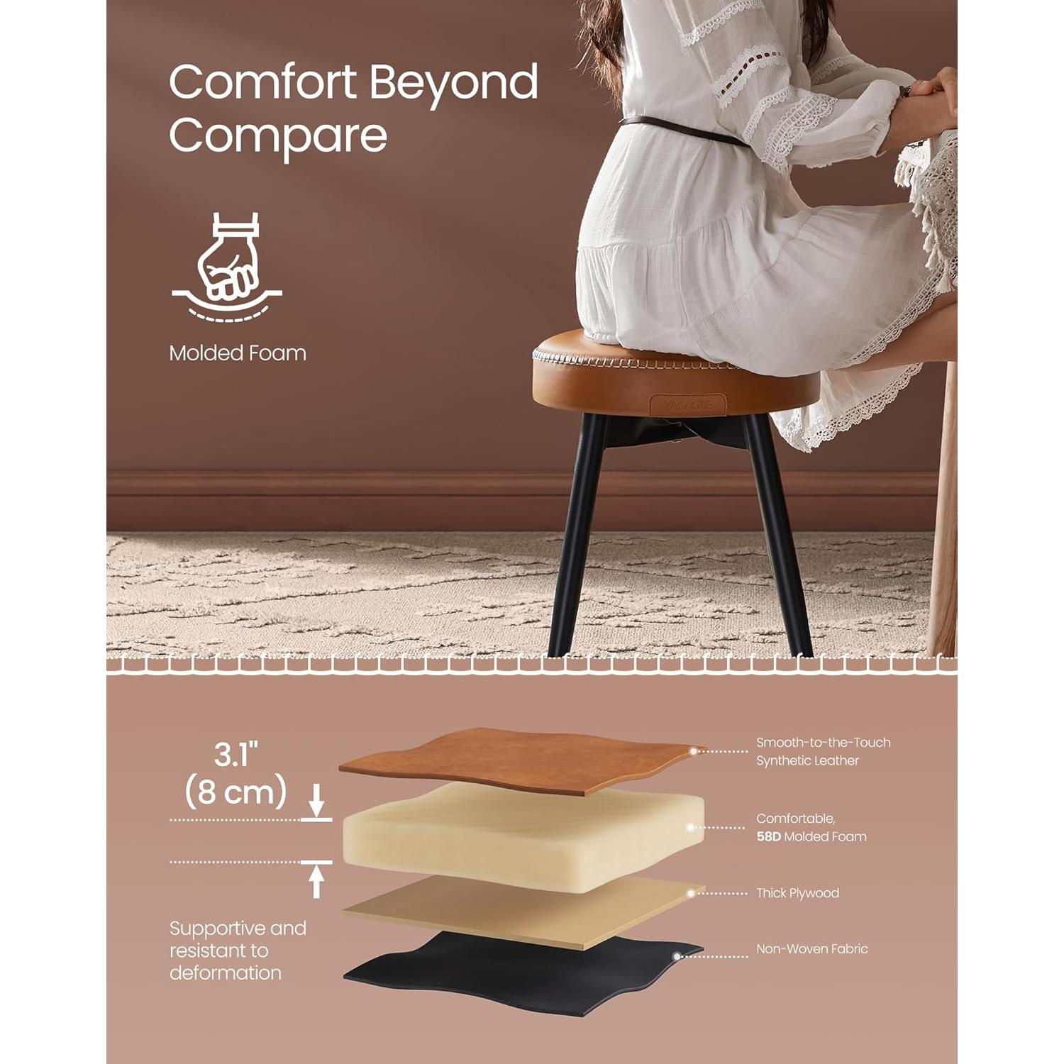 Juego de 2 Sillas de Comedor VASAGLE EKHO Cuero Sintético