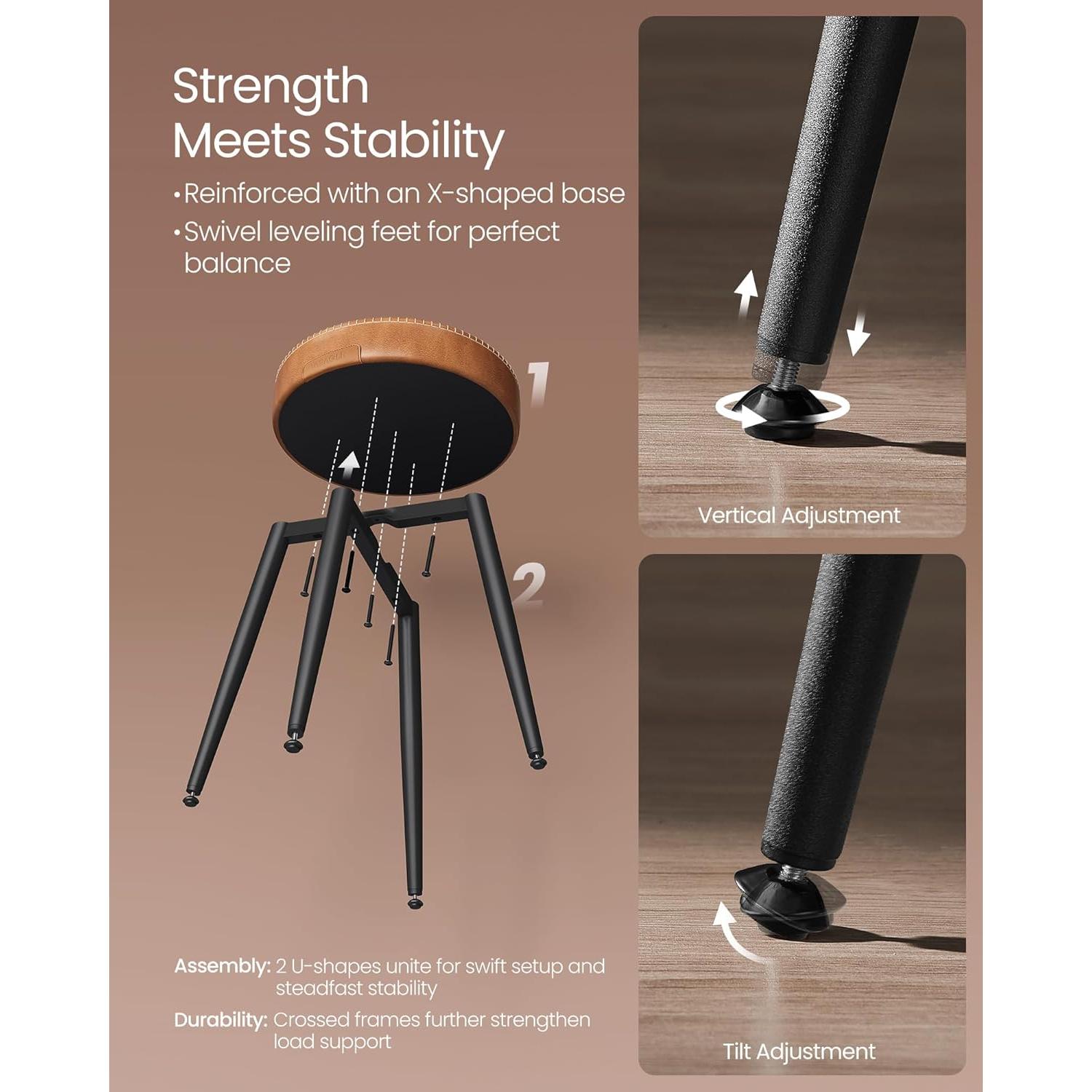 Juego de 2 Sillas de Comedor VASAGLE EKHO Cuero Sintético