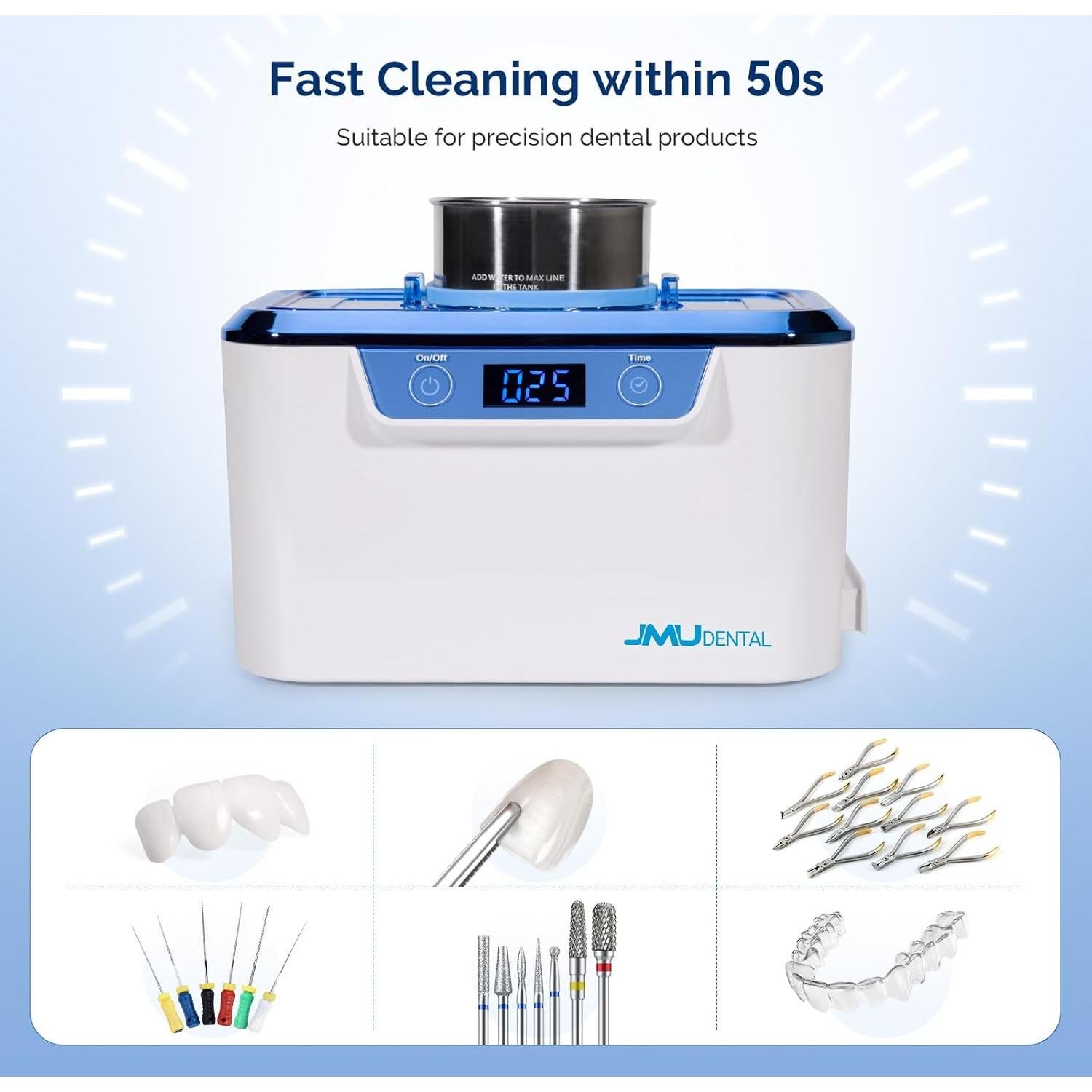 Limpiador Ultrasónico Dental JMU 800ml Acero Inoxidable