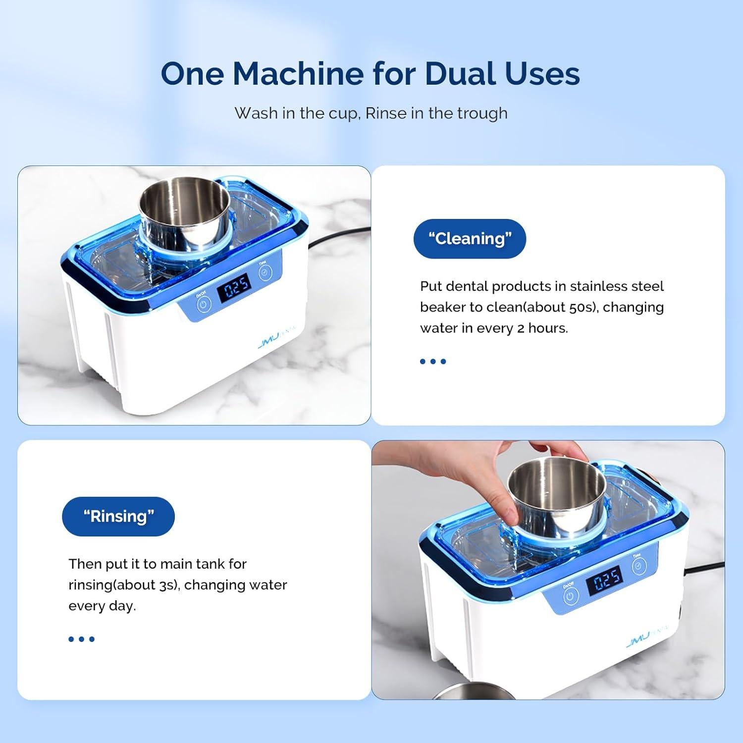 Limpiador Ultrasónico Dental JMU 800ml Acero Inoxidable