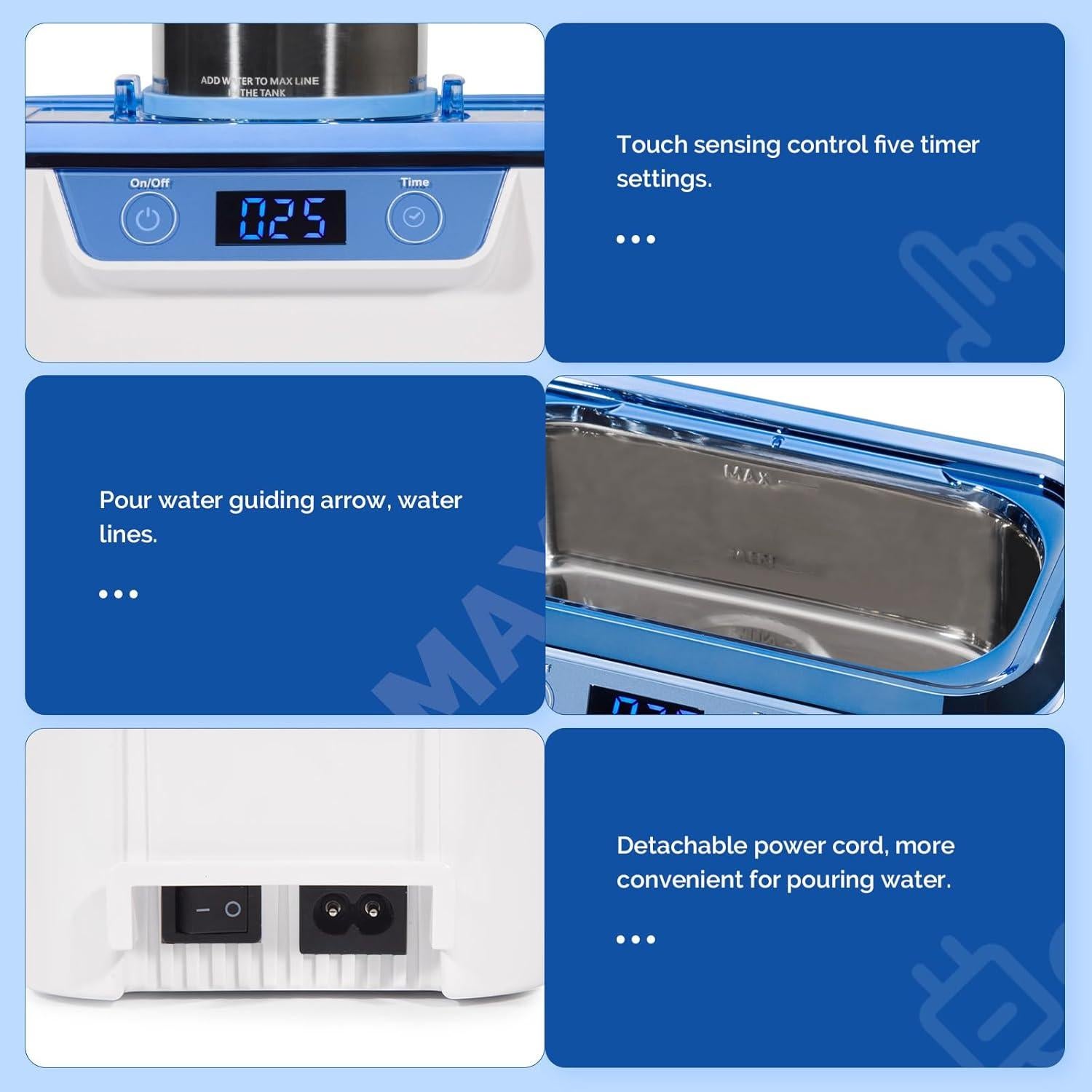 Limpiador Ultrasónico Dental JMU 800ml Acero Inoxidable