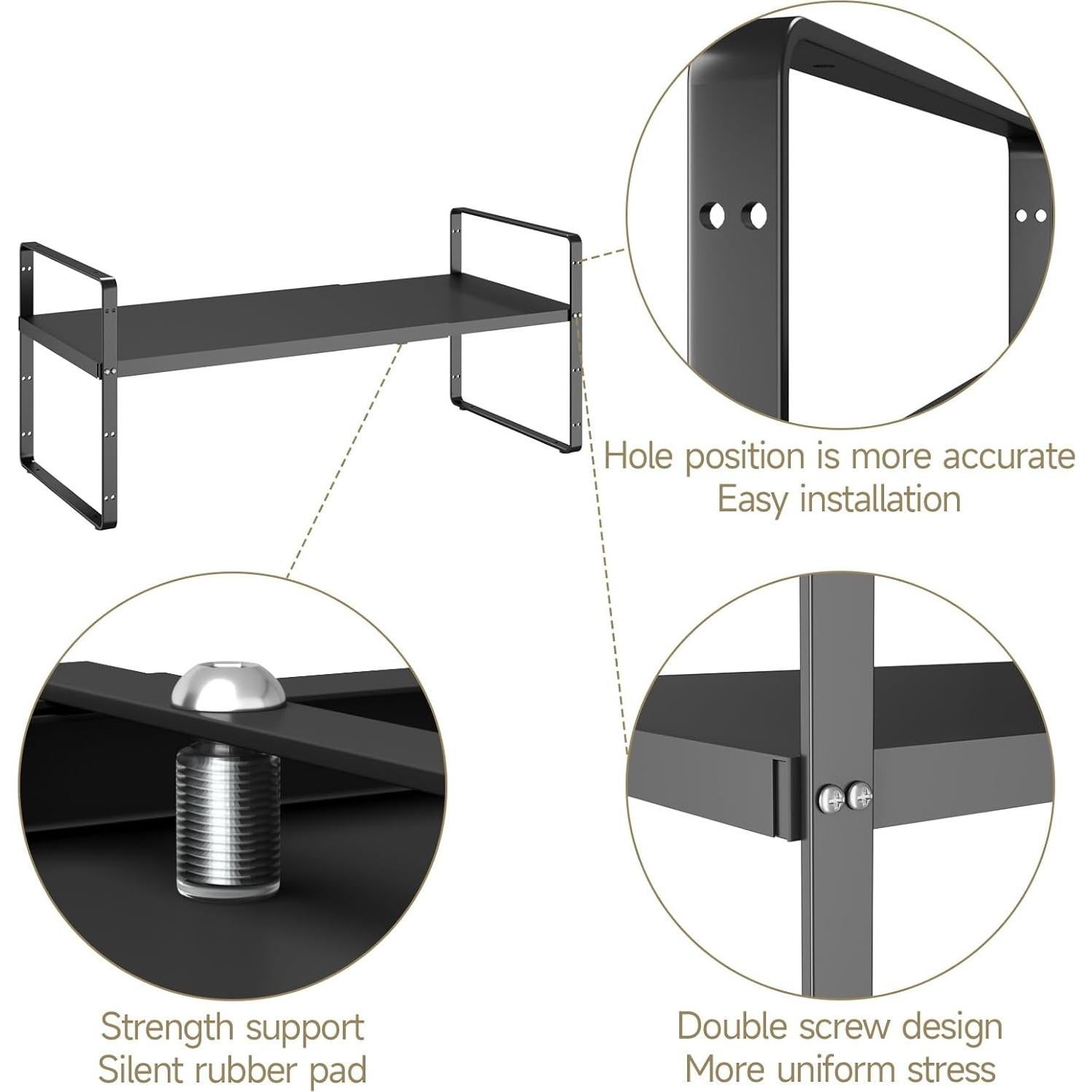 Organizador de Estante Expandible TAIHEIS 41.91-68.58 cm Negro