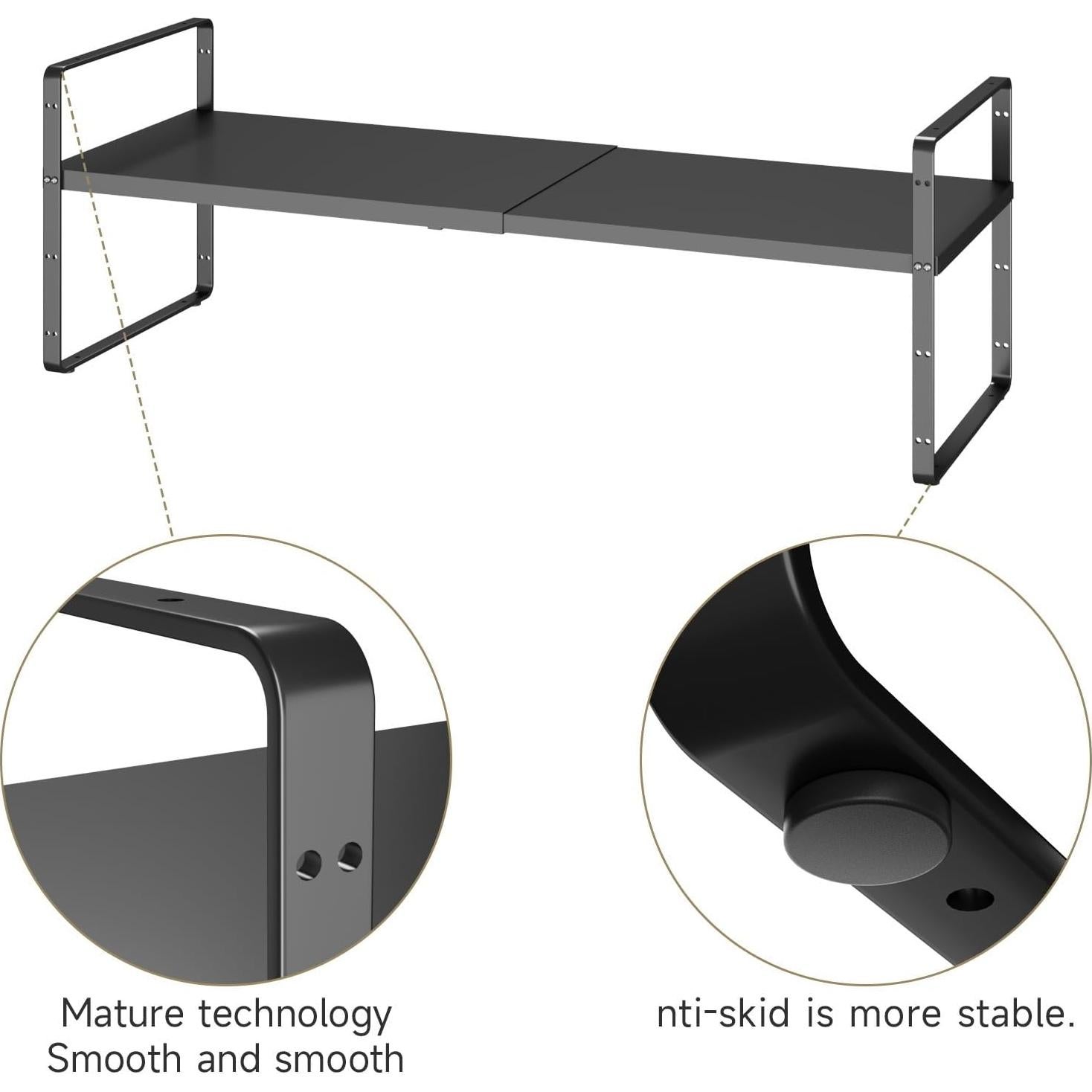 Organizador de Estante Expandible TAIHEIS 41.91-68.58 cm Negro