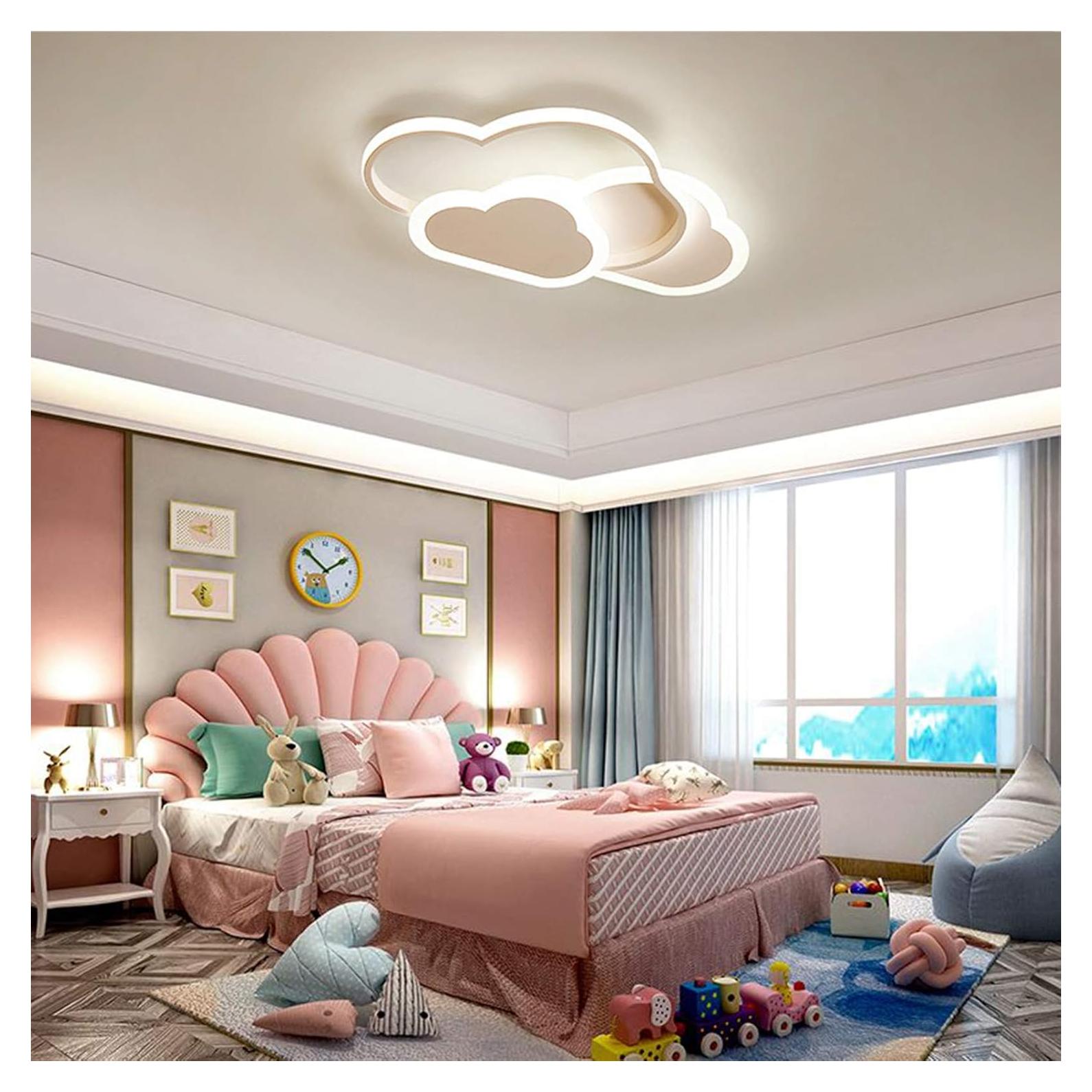 Cloud LED Ceiling Lamp, 22" Dimmable Acrylic Lamp for Living Room, Children's Room, Bedroom, Modern Minimalist Ceiling Light