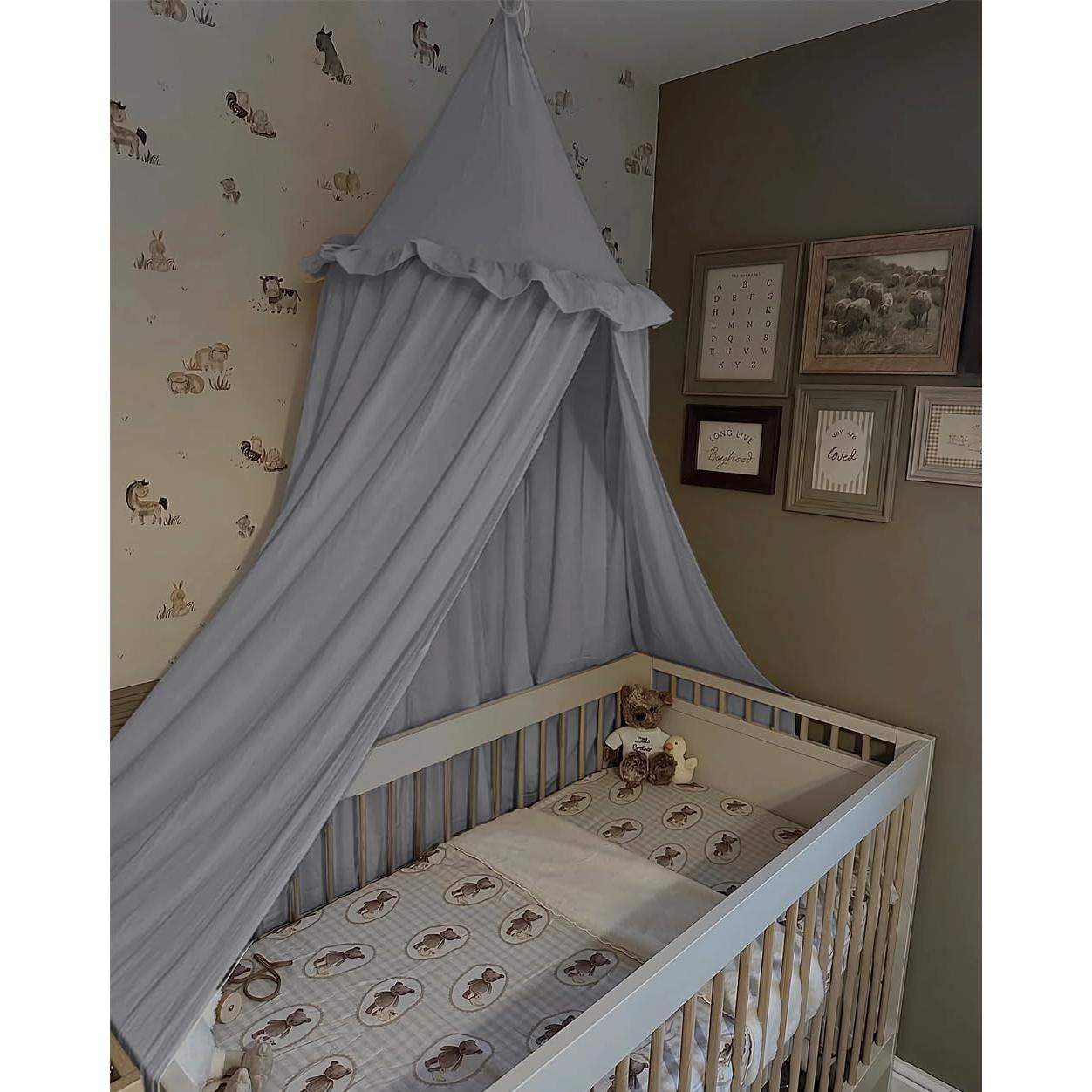 Dosel para Cama Infantil Wonder Space Gris Algodón 240x50cm