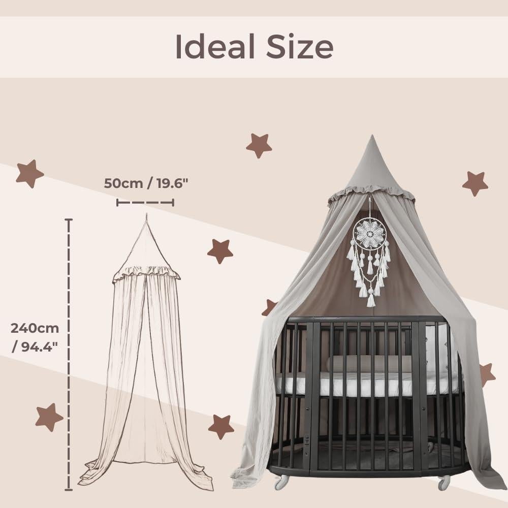 Dosel para Cama Infantil Wonder Space Gris Algodón 240x50cm