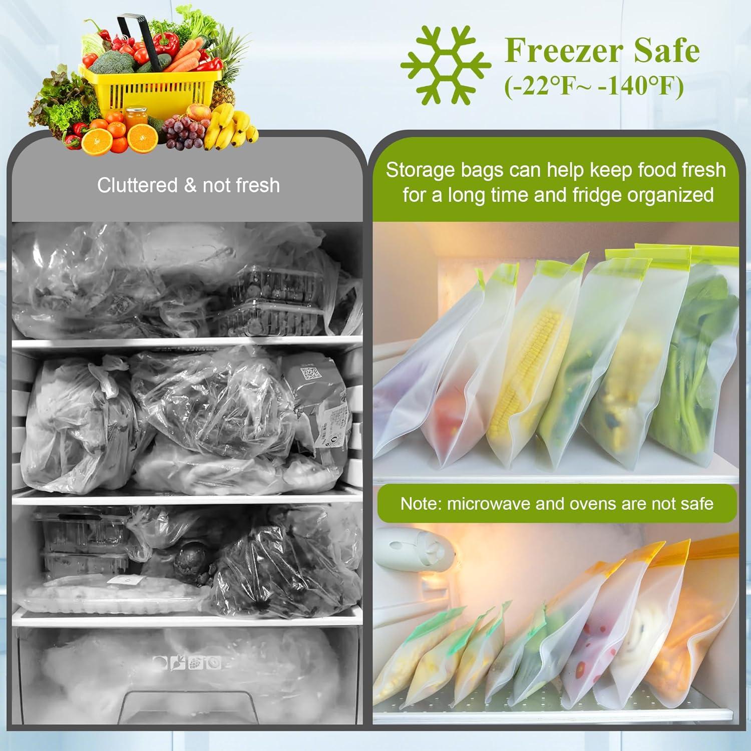 Paquete de 8 Bolsas de Silicona Reutilizables TROUSKAIG