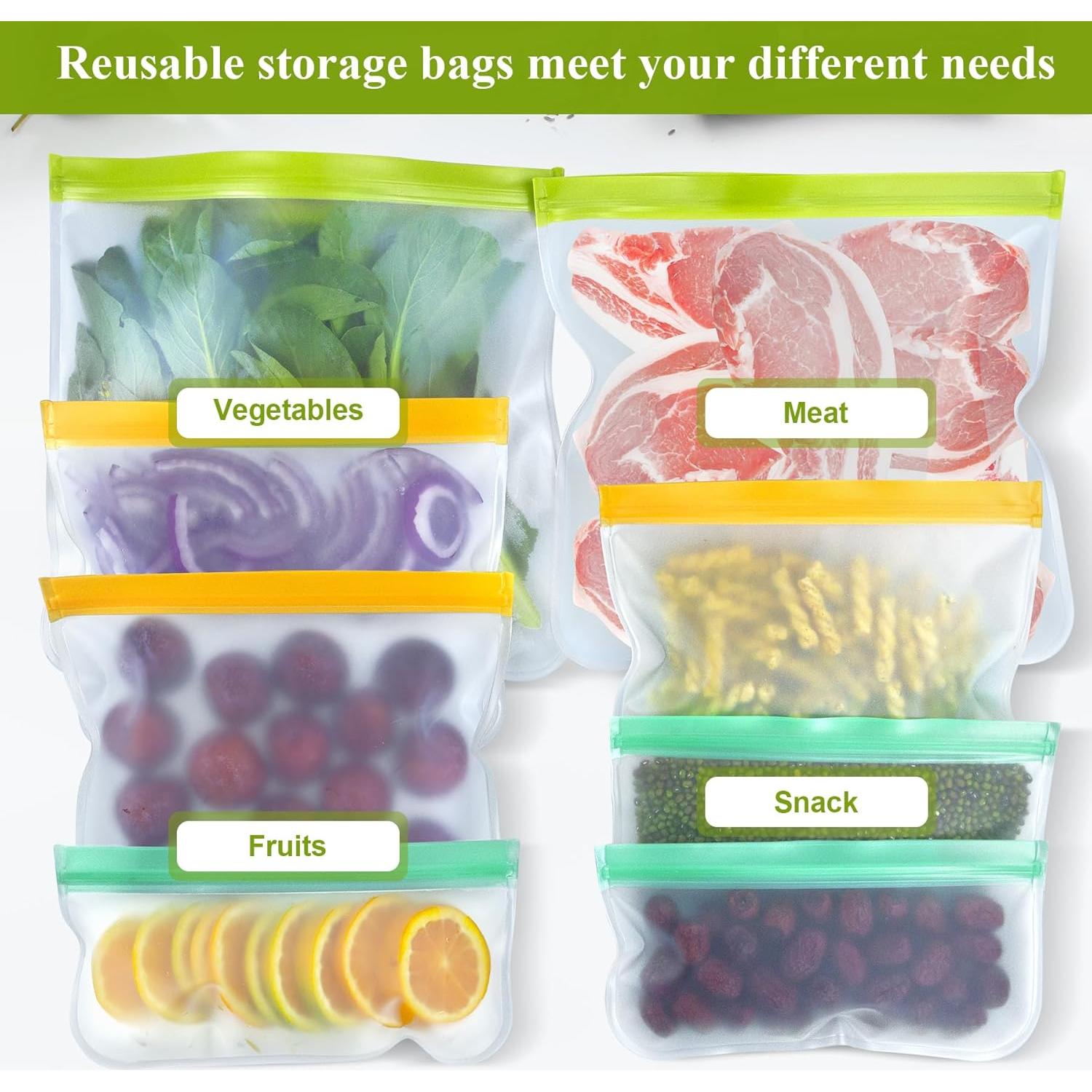 Paquete de 8 Bolsas de Silicona Reutilizables TROUSKAIG