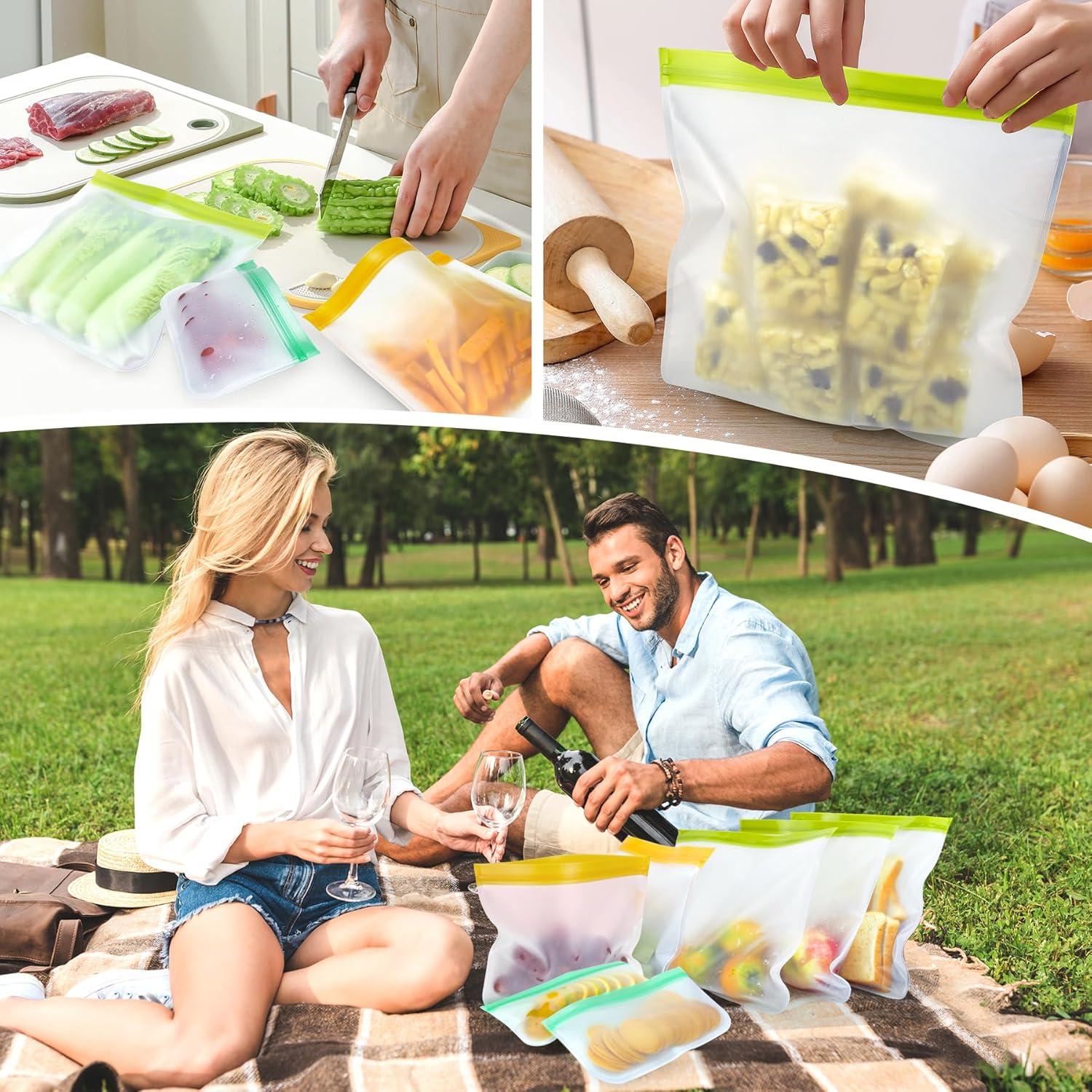 Paquete de 8 Bolsas de Silicona Reutilizables TROUSKAIG