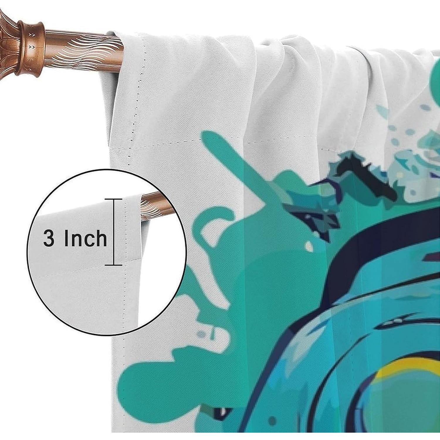 Cortinas Gamer OVBOKEY 55x63 cm para Cuarto de Niños