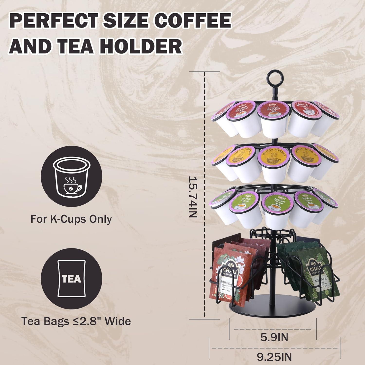 Soporte giratorio para 30 cápsulas K-Cup + 60 bolsas de té Eastsign