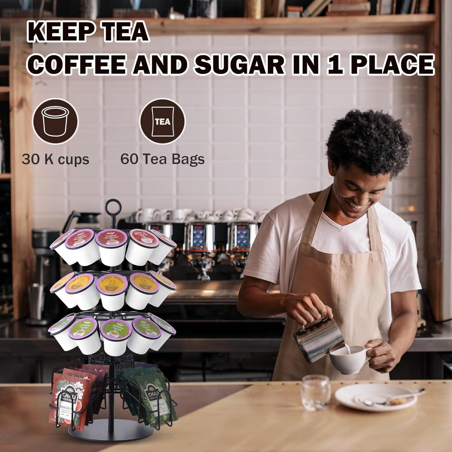 Soporte giratorio para 30 cápsulas K-Cup + 60 bolsas de té Eastsign