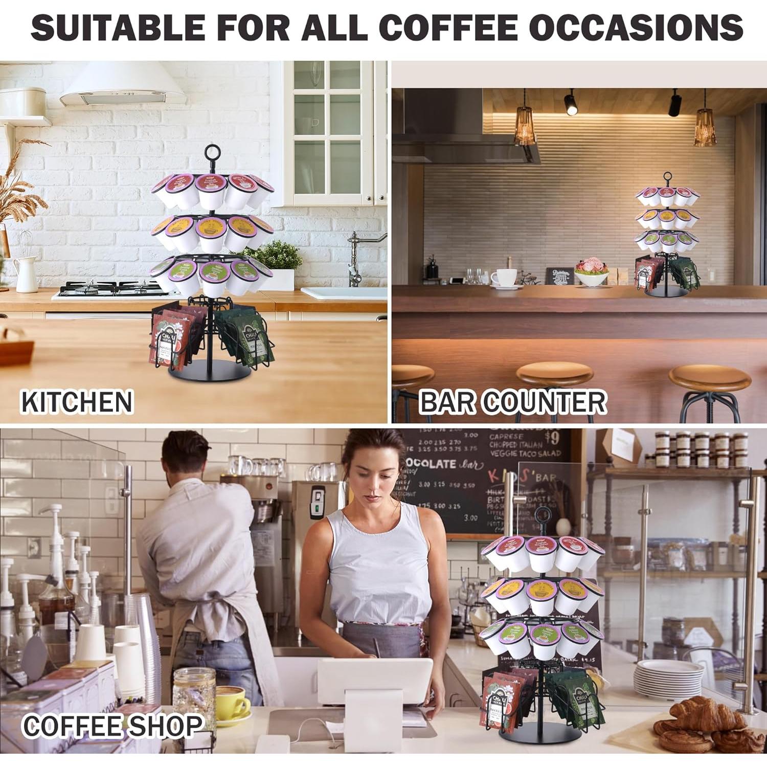 Soporte giratorio para 30 cápsulas K-Cup + 60 bolsas de té Eastsign