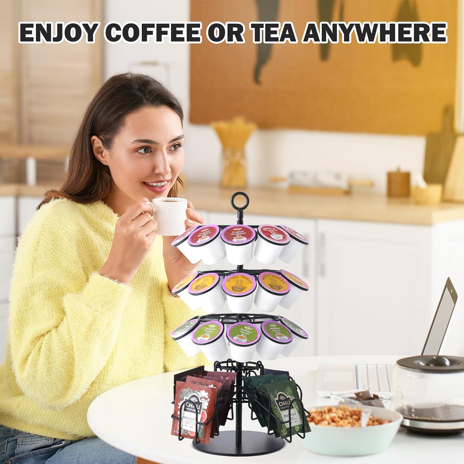 Soporte giratorio para 30 cápsulas K-Cup + 60 bolsas de té Eastsign