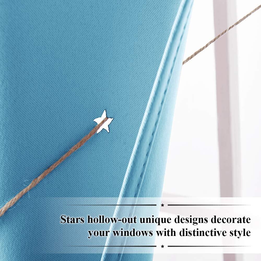 Cortina Opaca NICETOWN Estrellas 132x213 cm Azul Teal