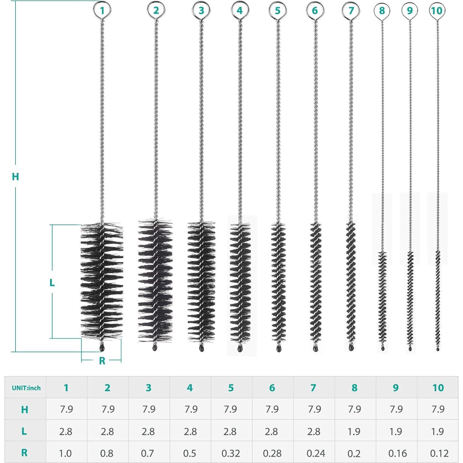 Juego de Cepillos de Limpieza de Botellas CiaraQ 10 Piezas