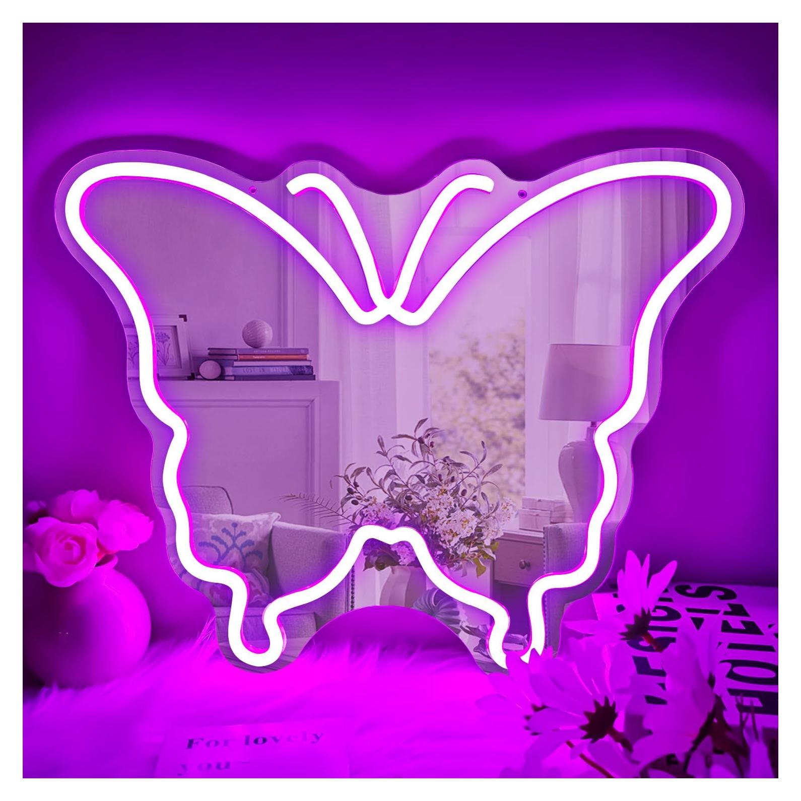 Espejo de Pared LED Mariposa Vveikea Dimmable 28.2x19.8cm