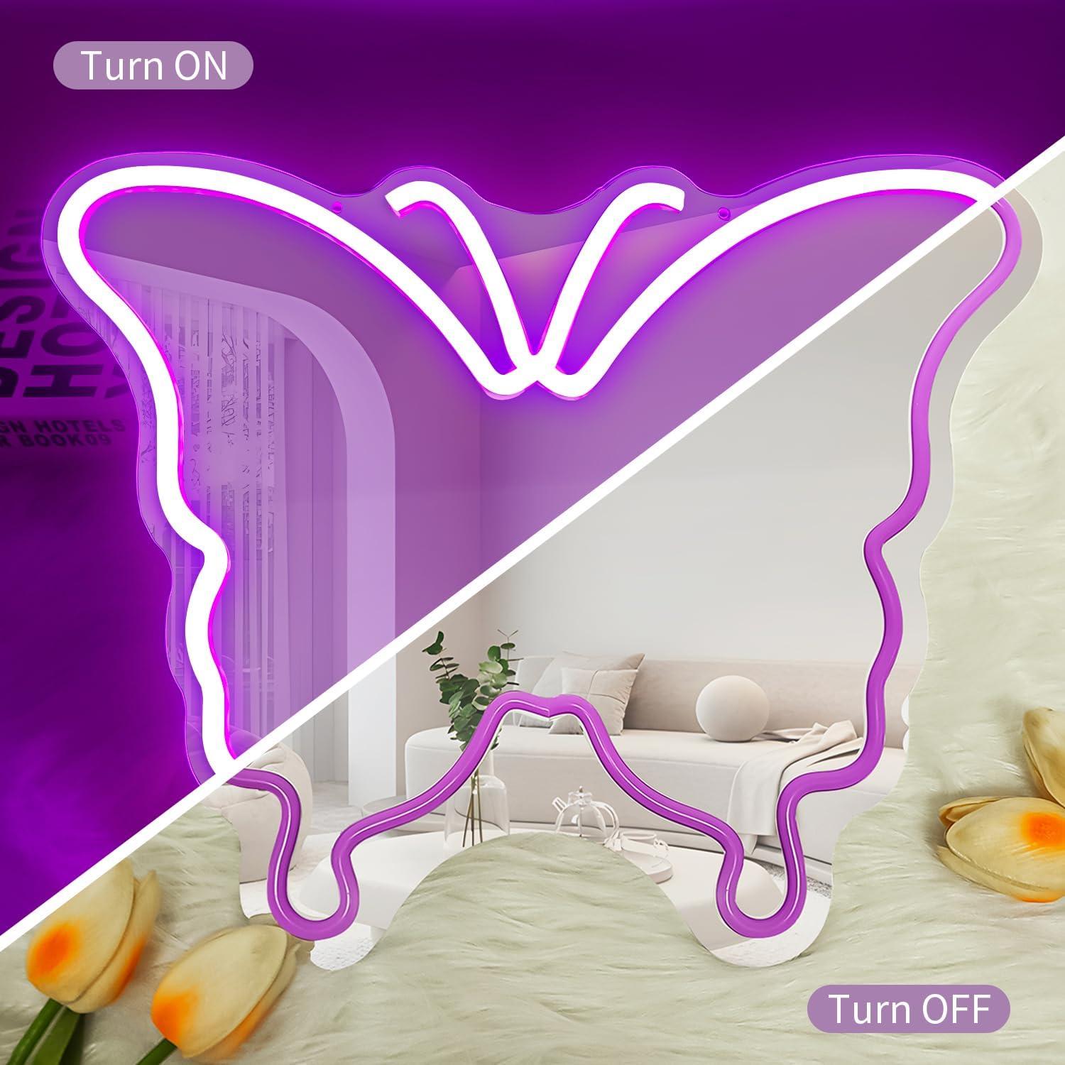 Espejo de Pared LED Mariposa Vveikea Dimmable 28.2x19.8cm