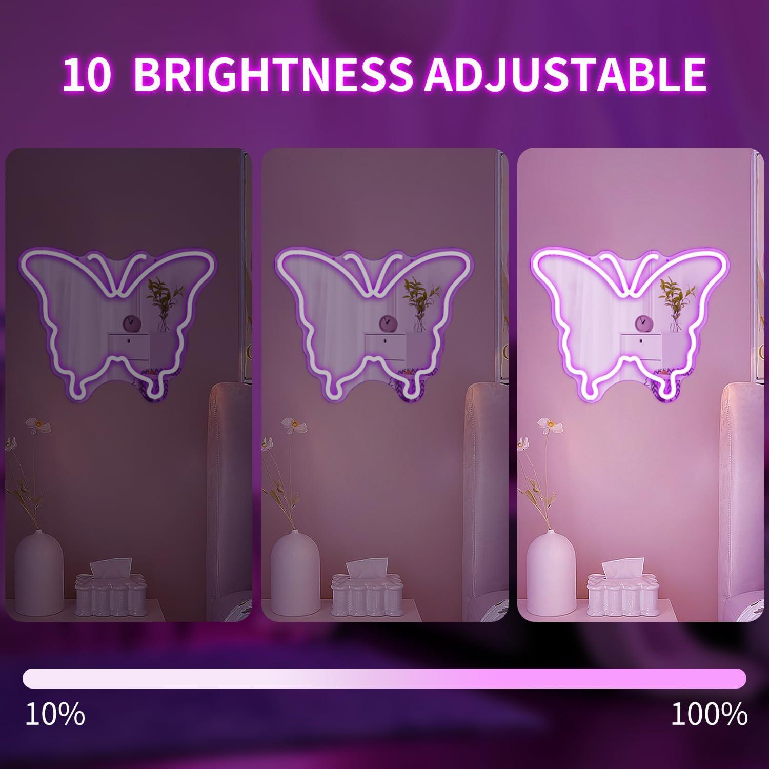 Espejo de Pared LED Mariposa Vveikea Dimmable 28.2x19.8cm