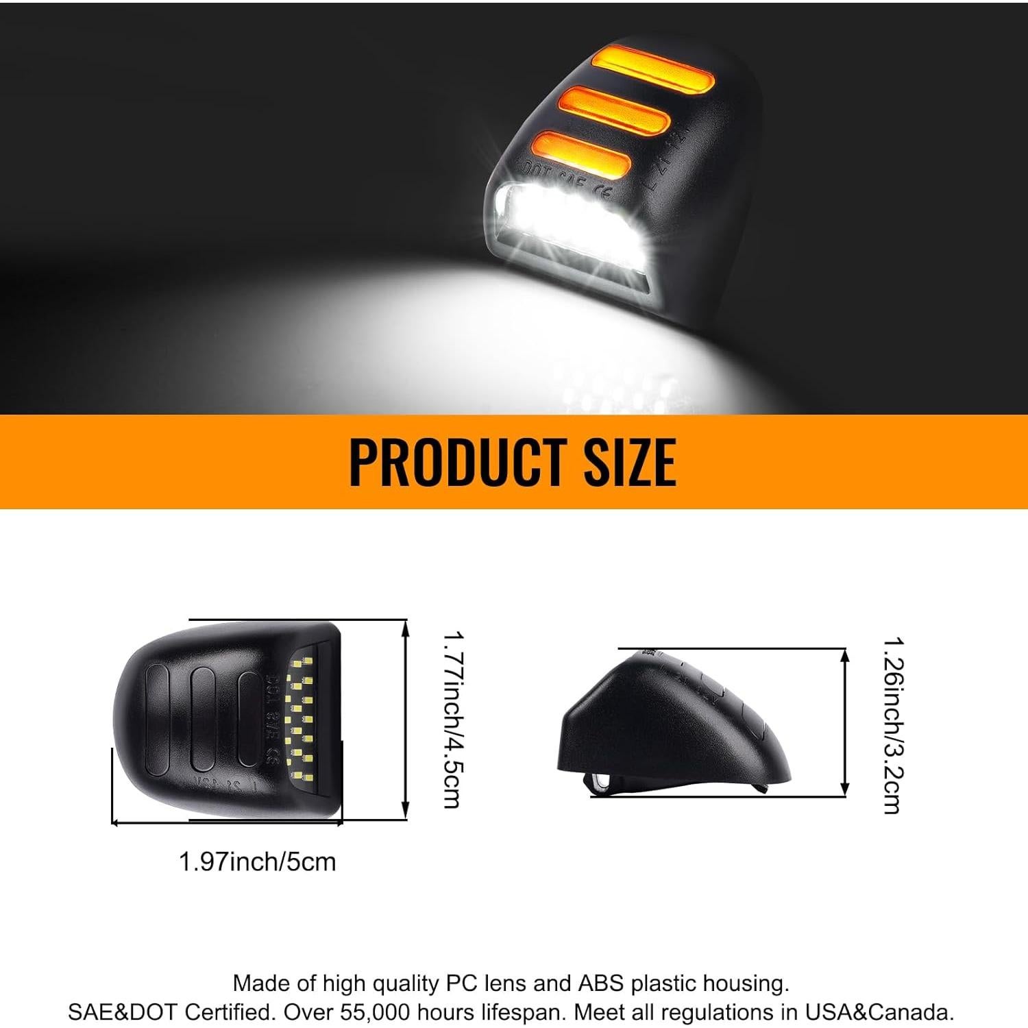 Luces de Placa de Licencia LED Gempro Ámbar para Chevy y Cadillac