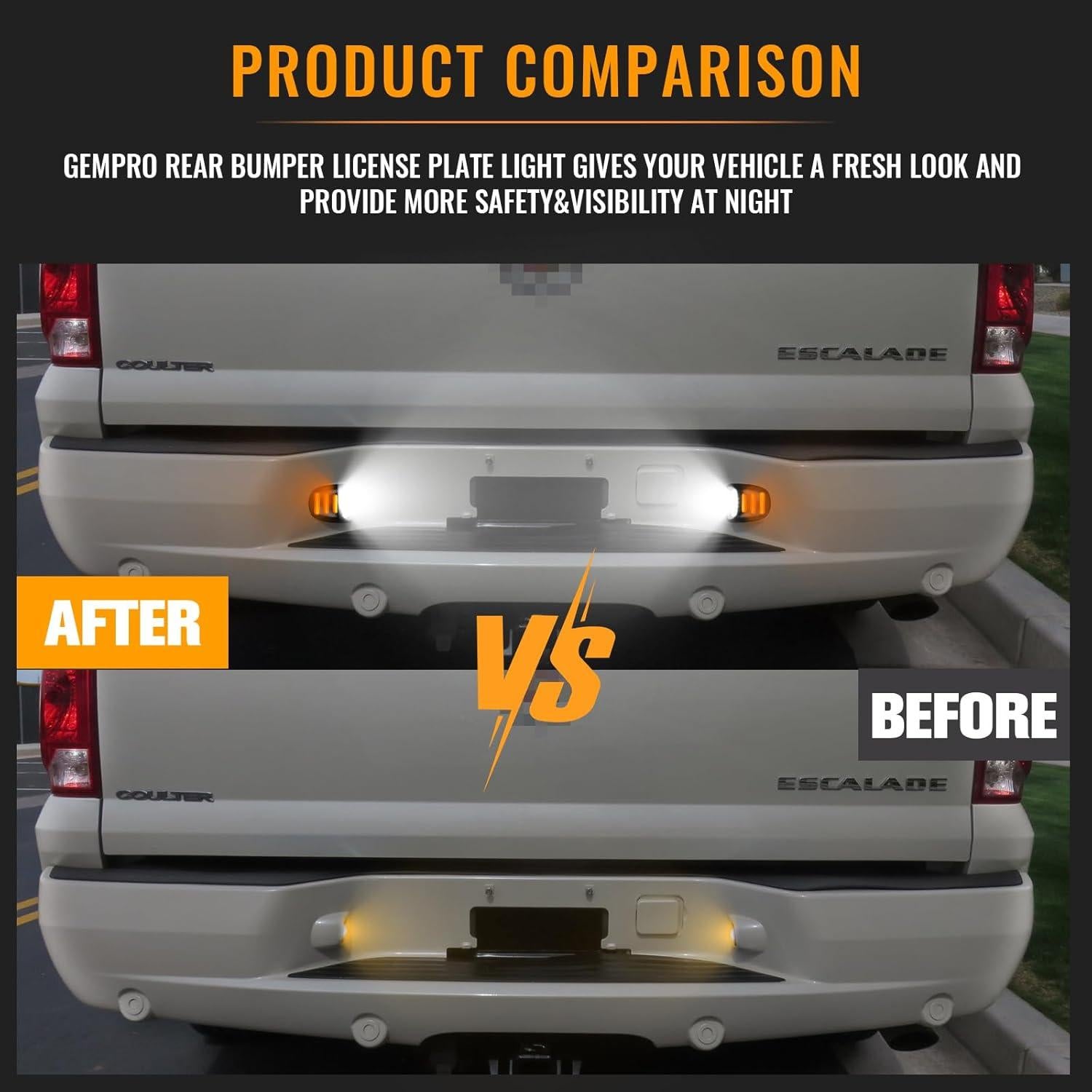 Luces de Placa de Licencia LED Gempro Ámbar para Chevy y Cadillac