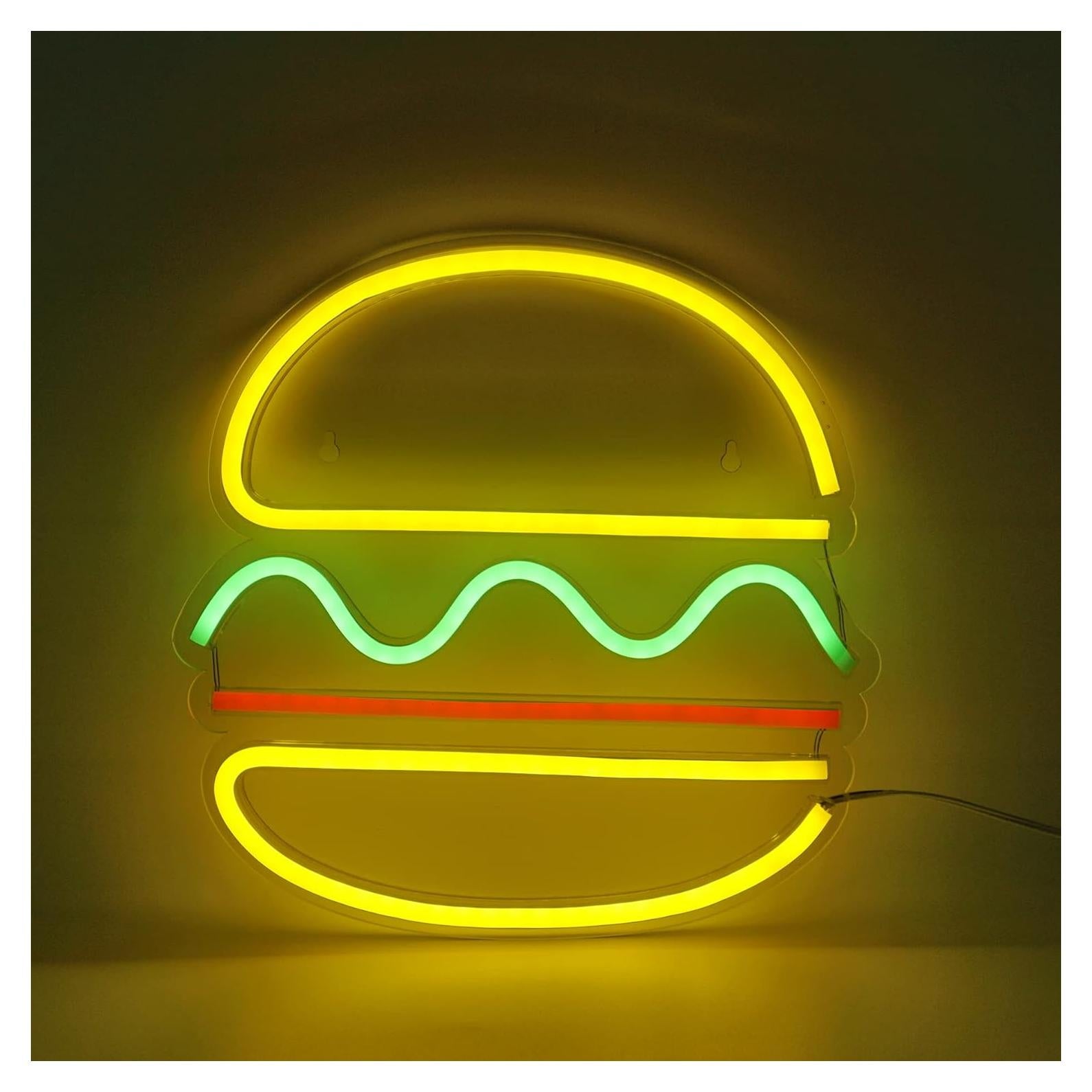 Luz de Neón LED Hamburguesa Cynzia 30.48x30.48cm USB