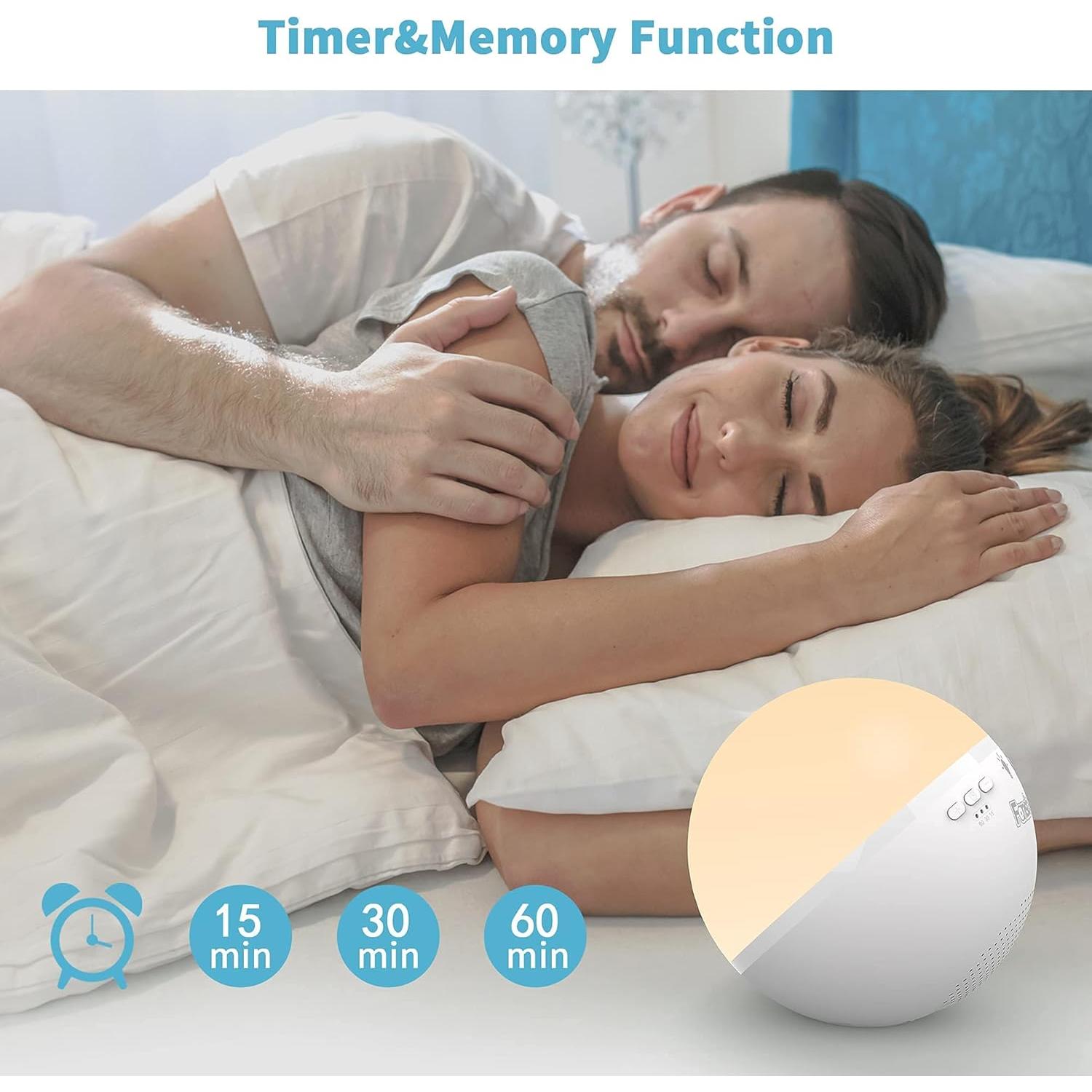 Baby Nursery White Noise Machine, Baby Night Light Sound Machine, White Noise Sound Machine Kids 12 Soothing Sounds Touch Lamp Memory Timer Function - Yellow & No Bluetooth
