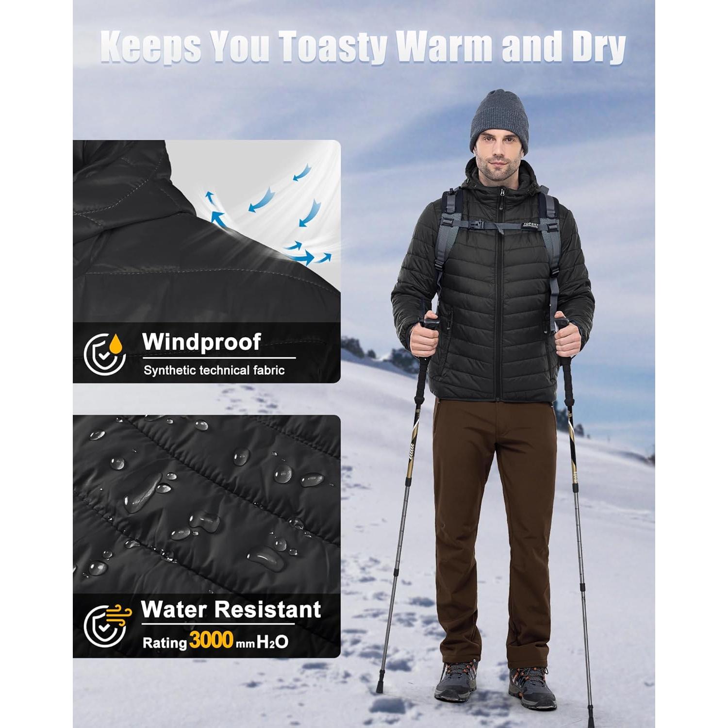 Chaqueta de invierno acolchada 33,000ft para hombre negra