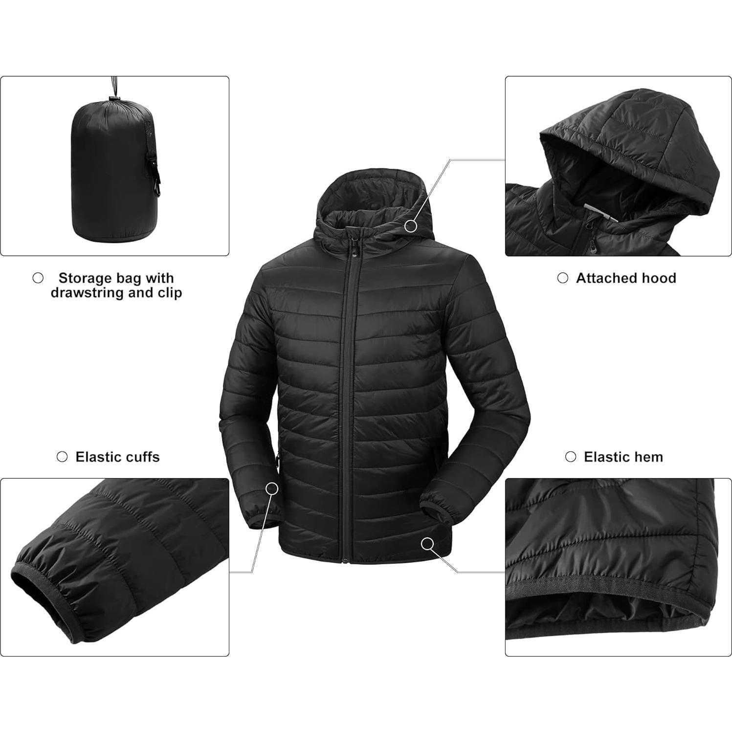 Chaqueta de invierno acolchada 33,000ft para hombre negra