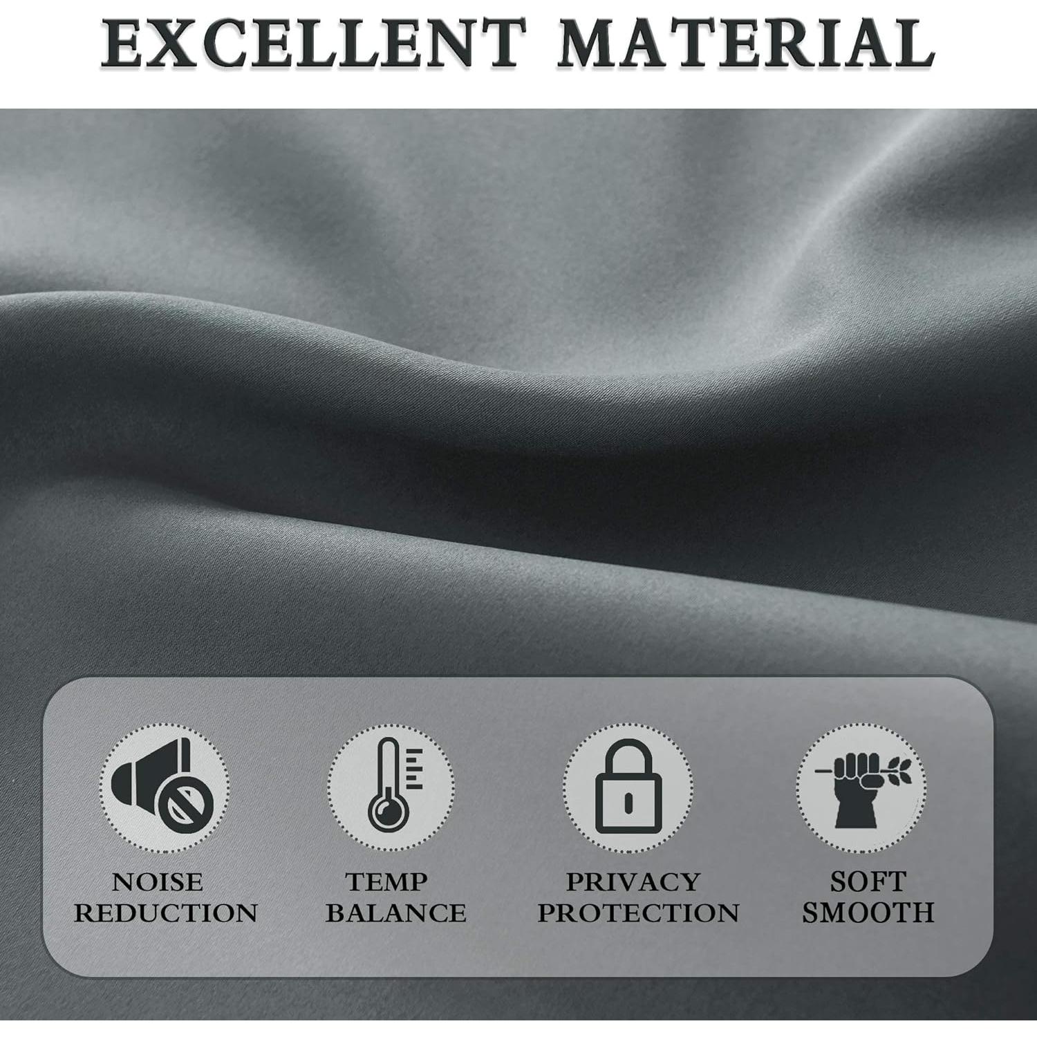 Cortinas Opacas DONREN 24x36" 2 Paneles Aislantes Gris