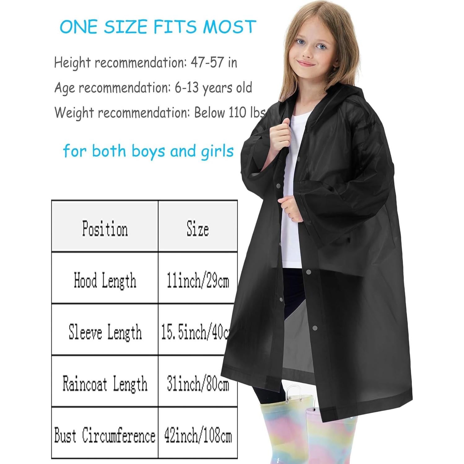 Paquete de 2 ponchos de lluvia reutilizables para niños - EVA