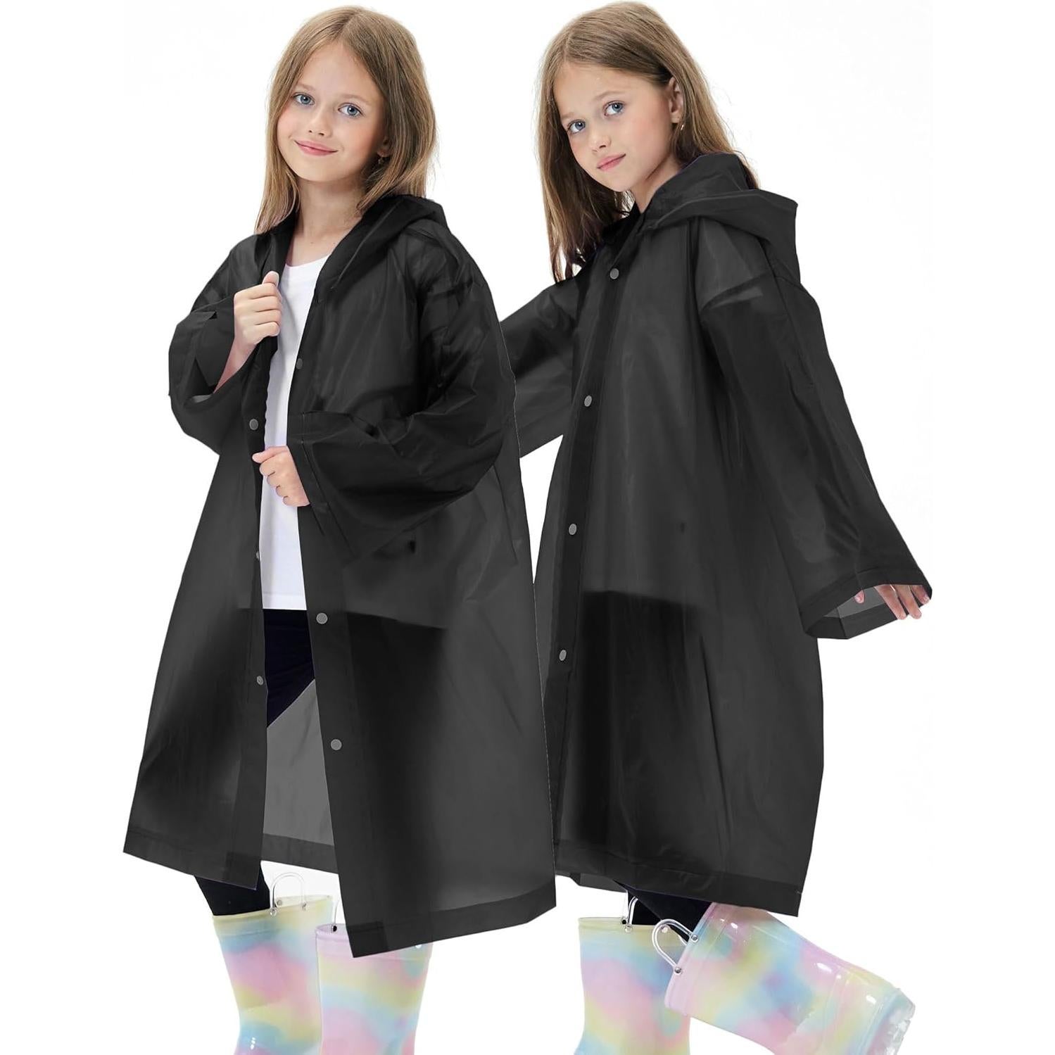Paquete de 2 ponchos de lluvia reutilizables para niños - EVA