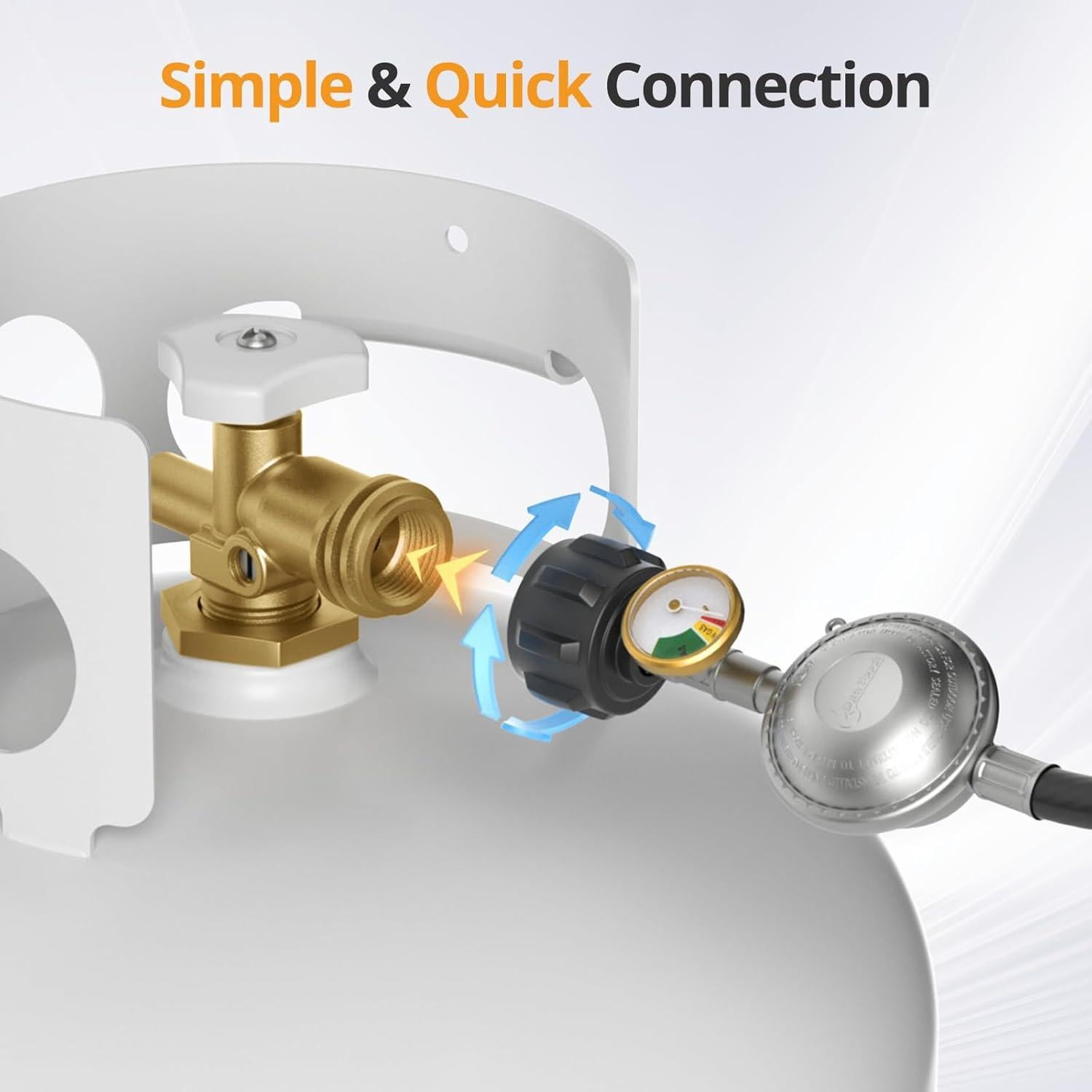 Regulador de Manguera de Propano Jakivew 3FT con Medidor