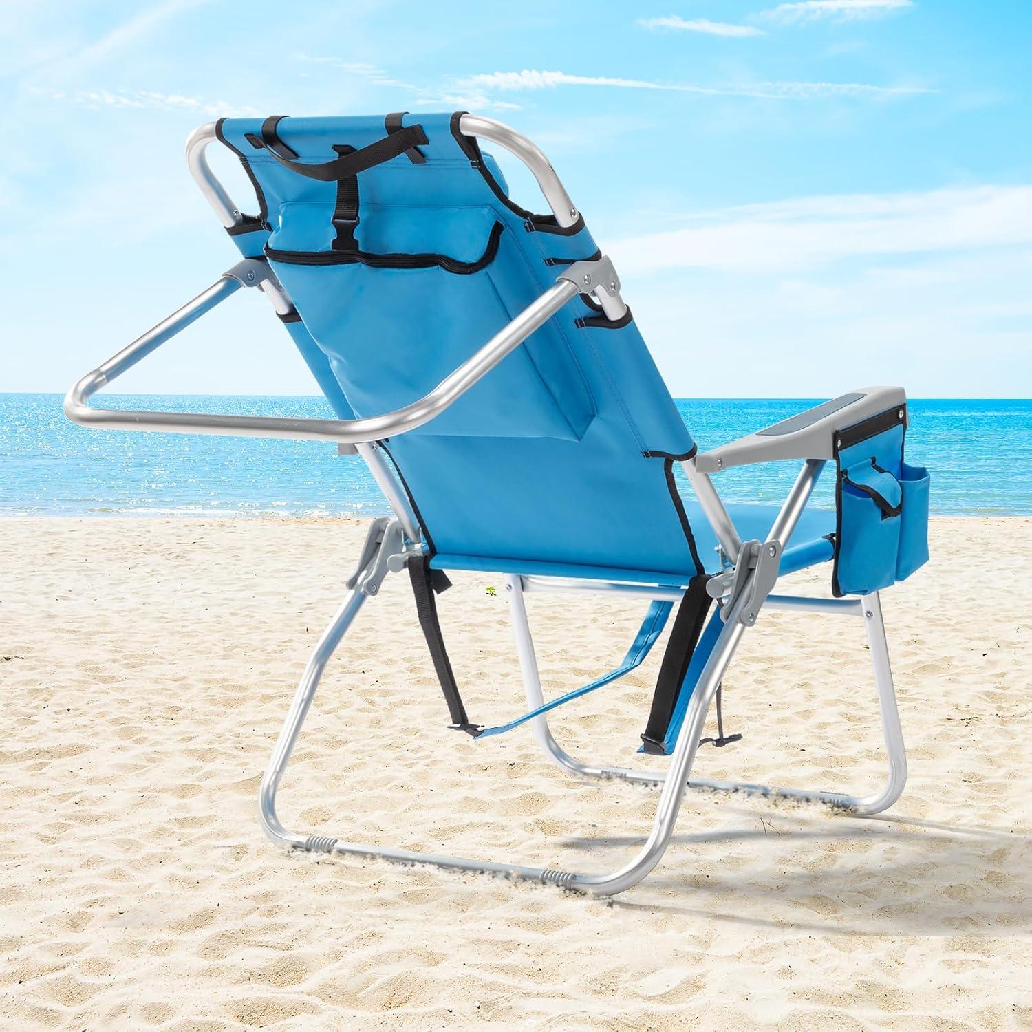 Silla de Playa Outvita Ajustable 5 Posiciones con Bolsa Térmica