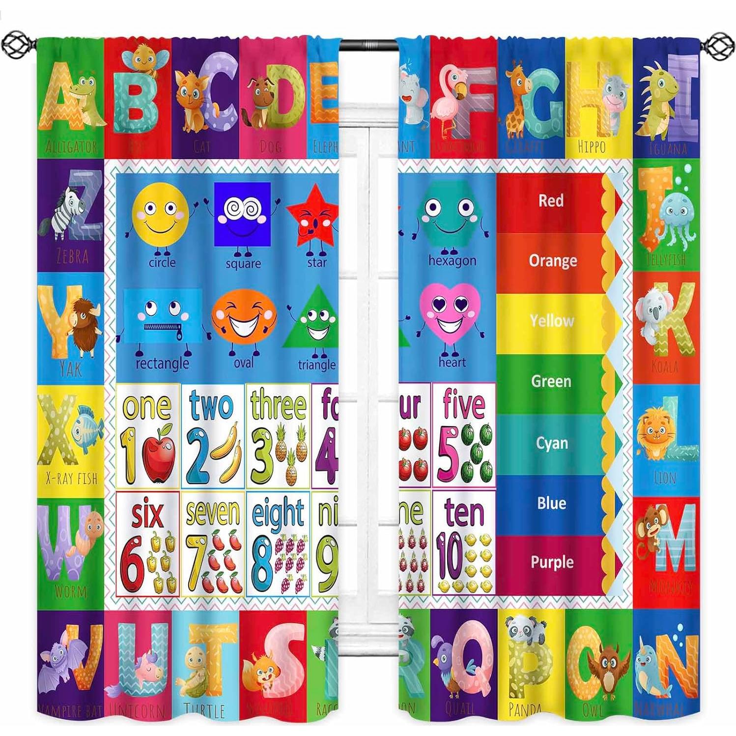 Cortinas Lnepty ABC para Niños 2 Paneles 106x137 cm