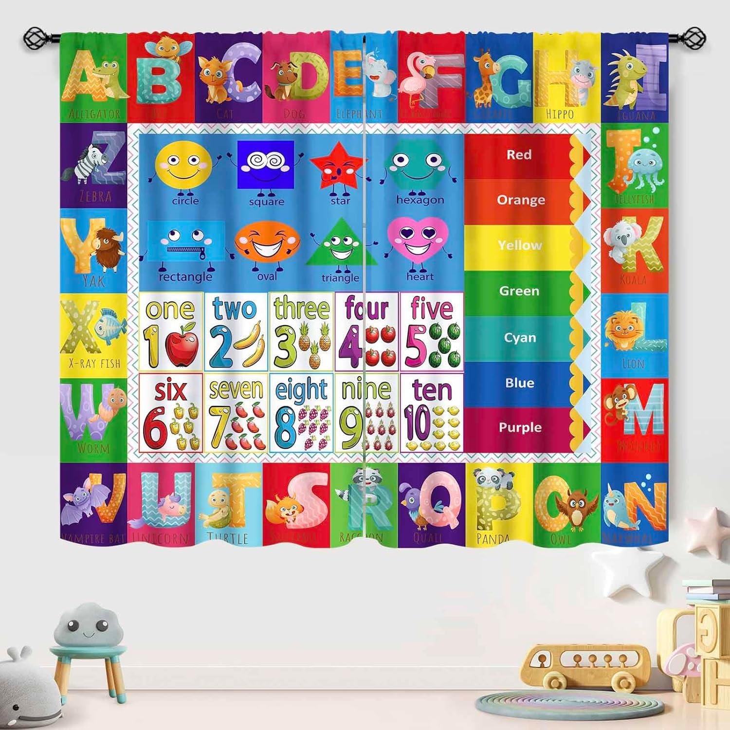 Cortinas Lnepty ABC para Niños 2 Paneles 106x137 cm