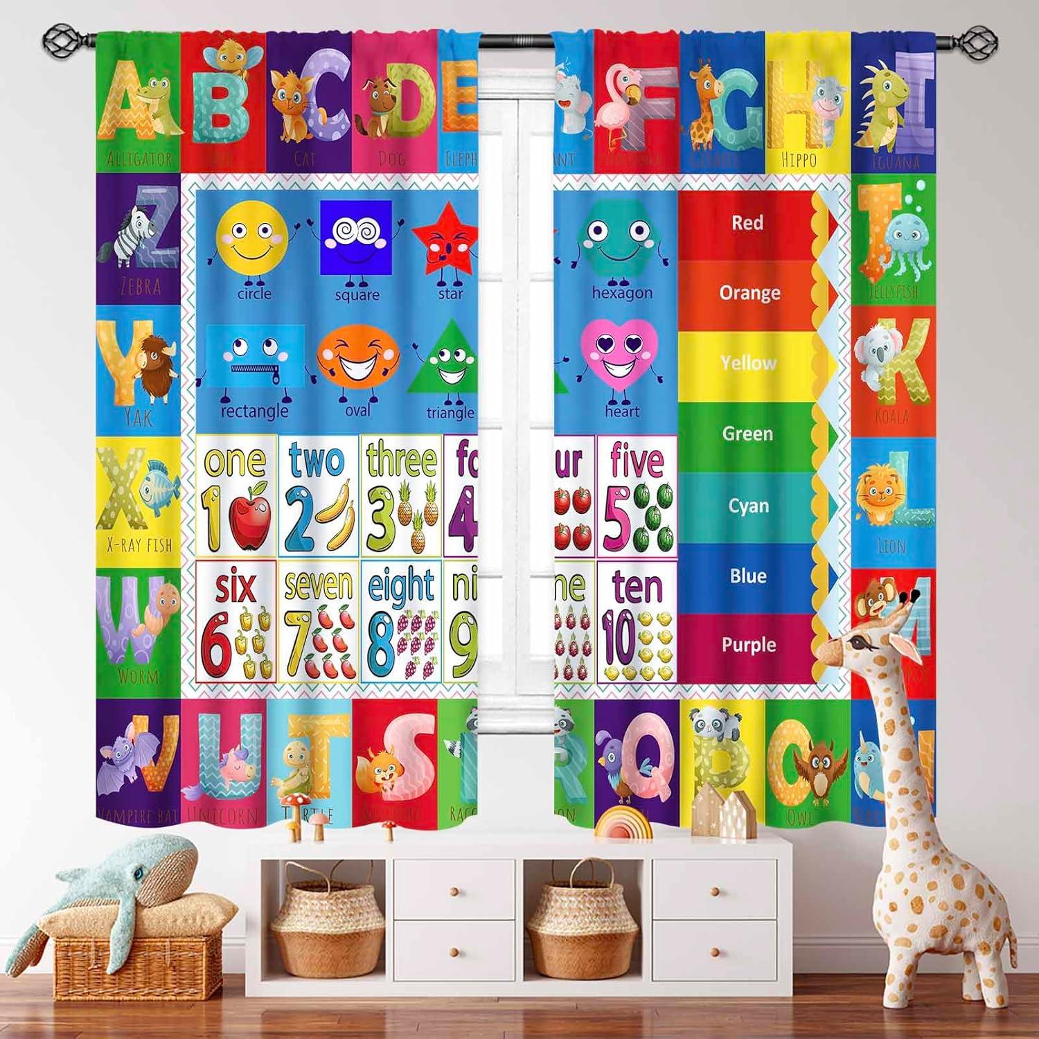 Cortinas Lnepty ABC para Niños 2 Paneles 106x137 cm