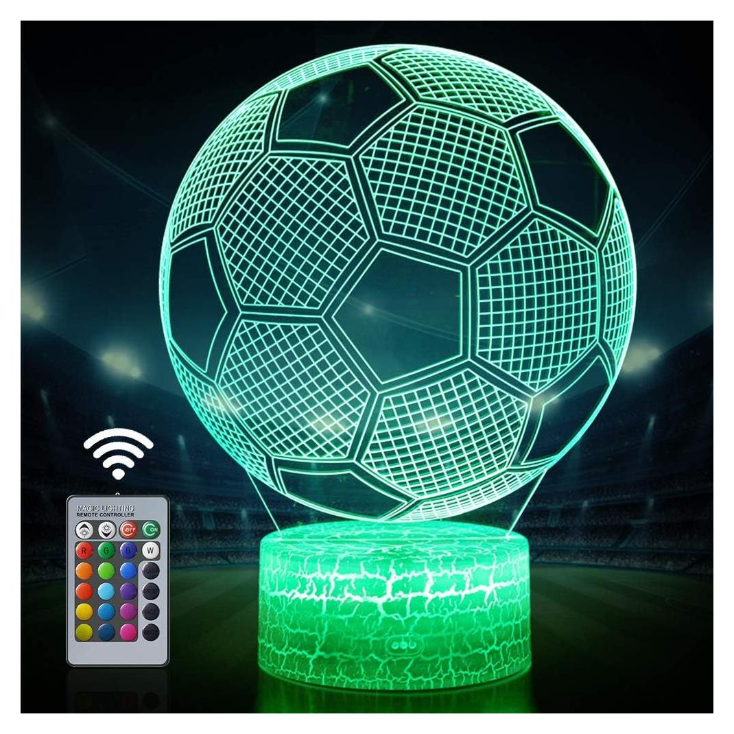 Lámpara 3D de Fútbol Seven Lady Control Remoto y Táctil