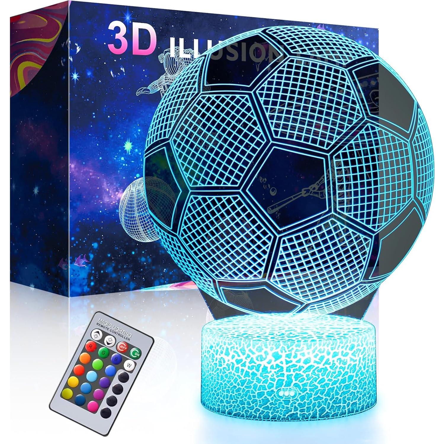 Lámpara 3D de Fútbol Seven Lady Control Remoto y Táctil